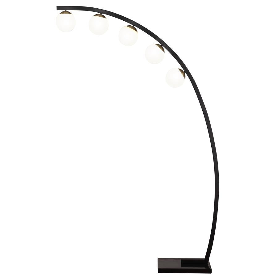 78-inch Spherical 5-light Arc Metal Floor Lamp Black - Adams Furniture