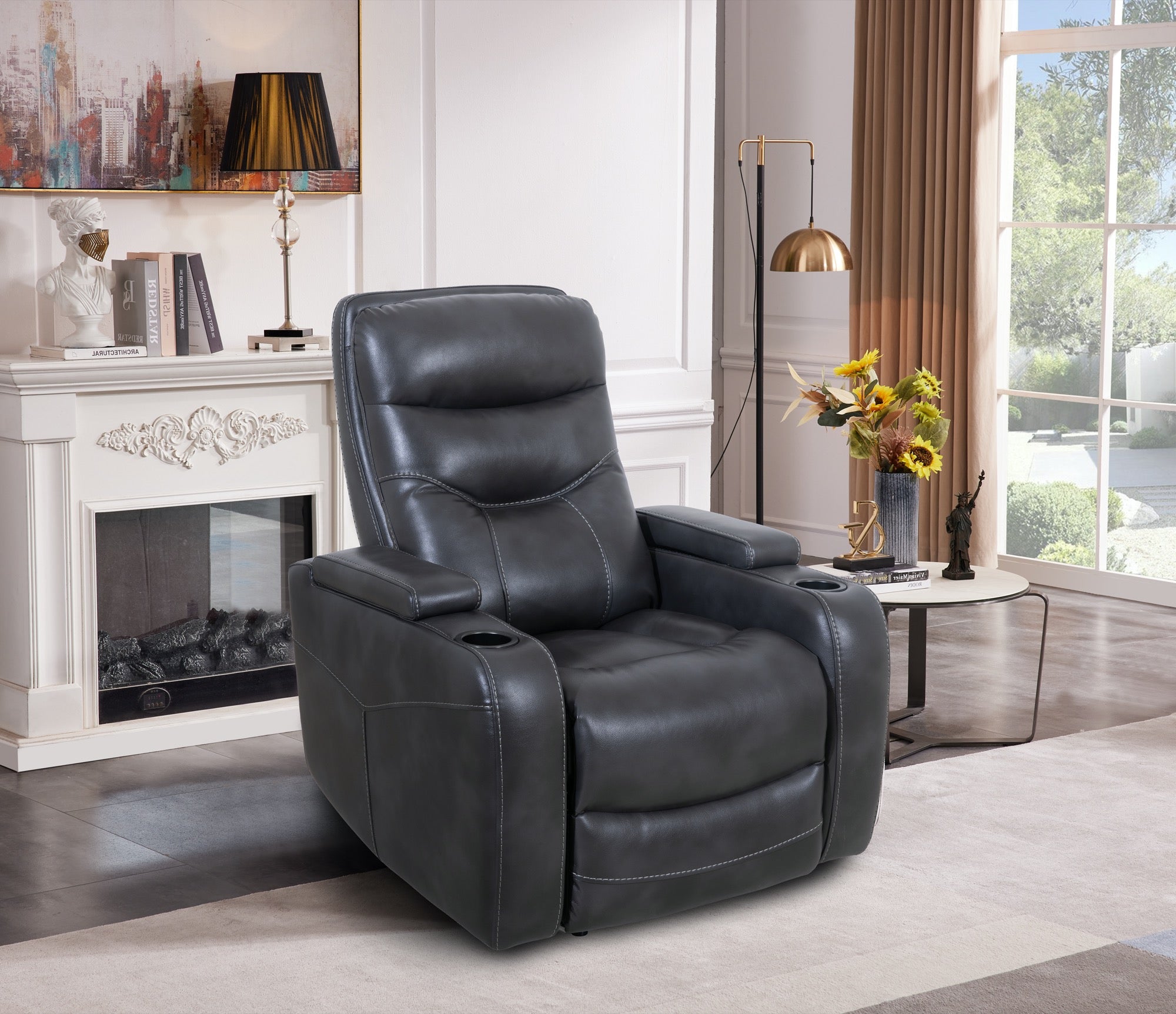 Slate Grey Zero Gravity Power Recliner - Adams Furniture