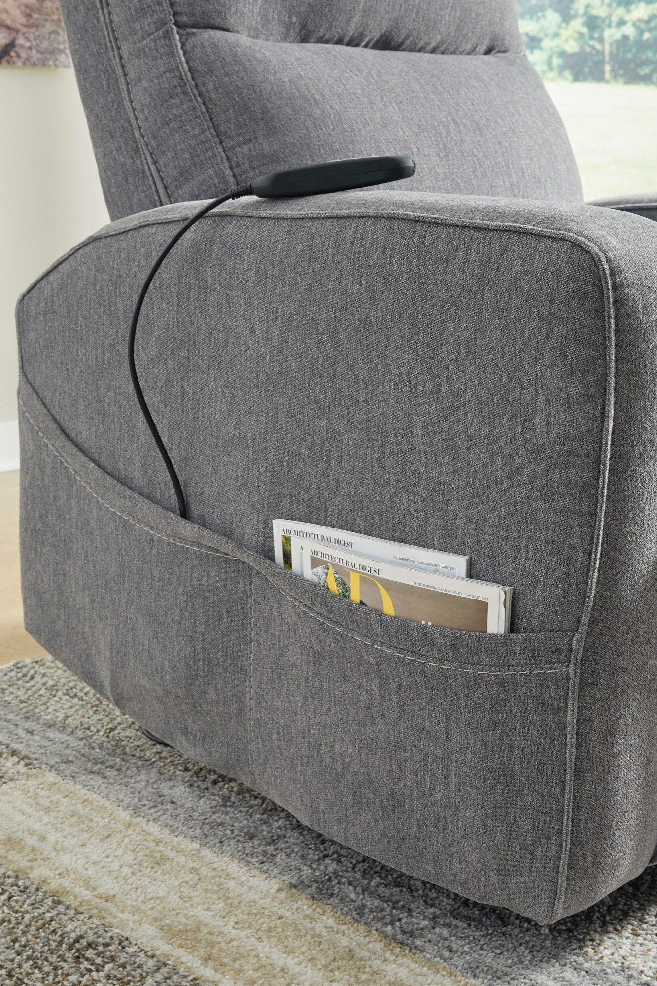 Grey Power Lift Recliner - Adams Furniture
