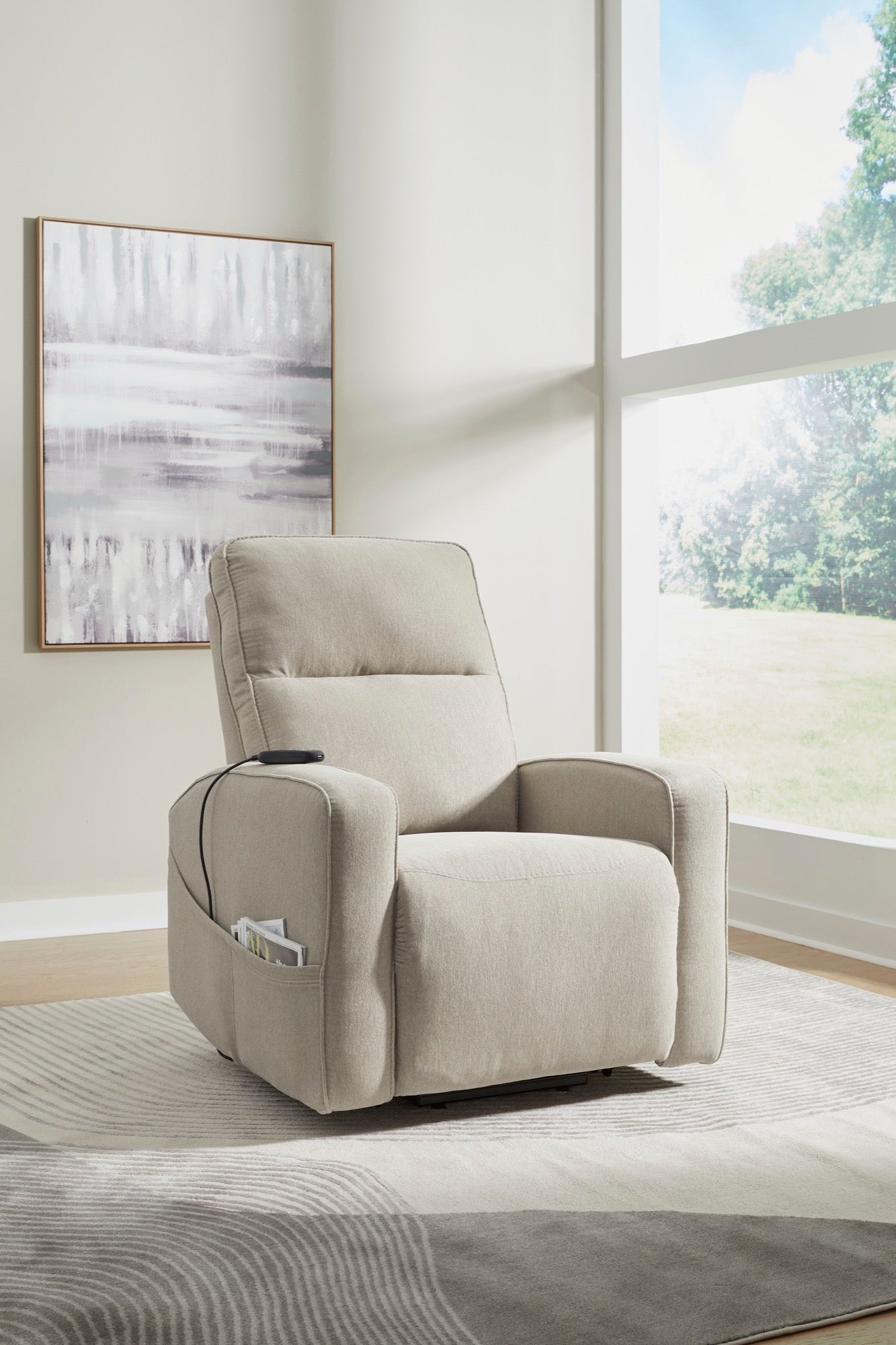 Smoke Power Lift Recliner - Adams Furniture