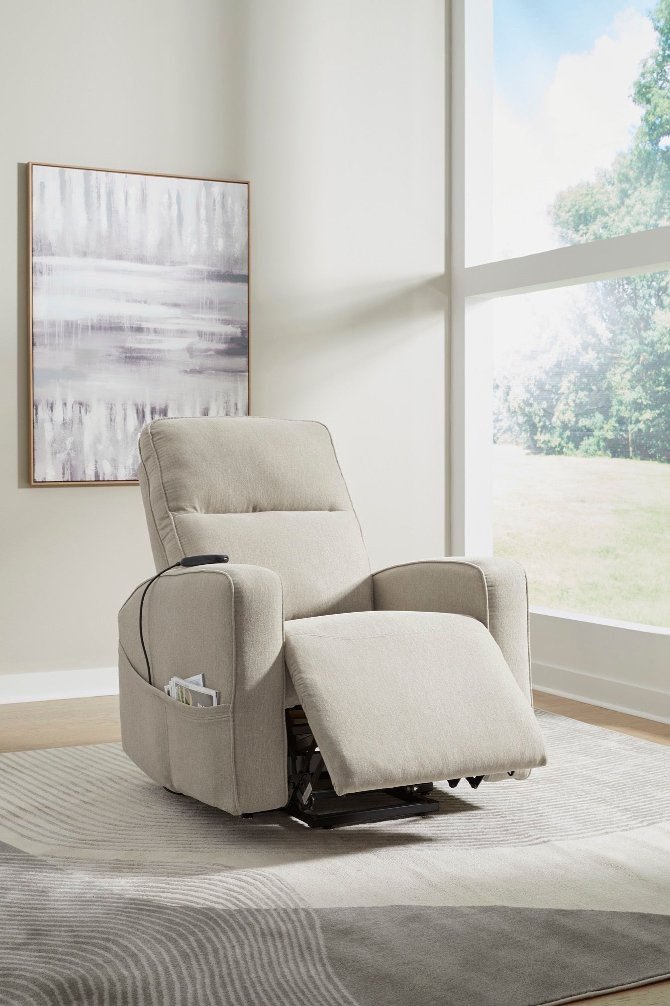 Smoke Power Lift Recliner - Adams Furniture