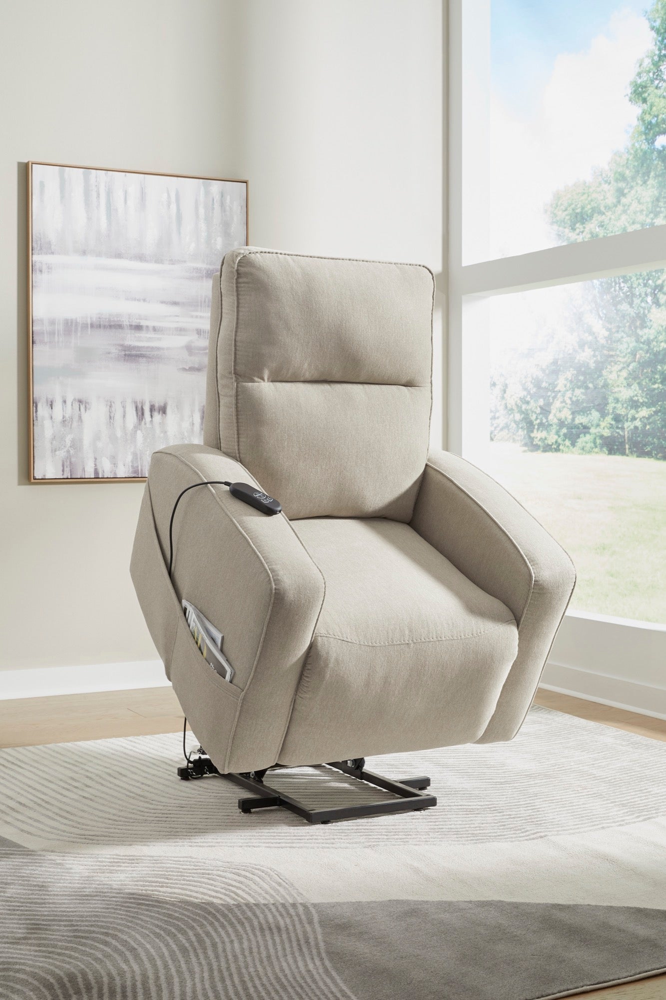 Smoke Power Lift Recliner - Adams Furniture