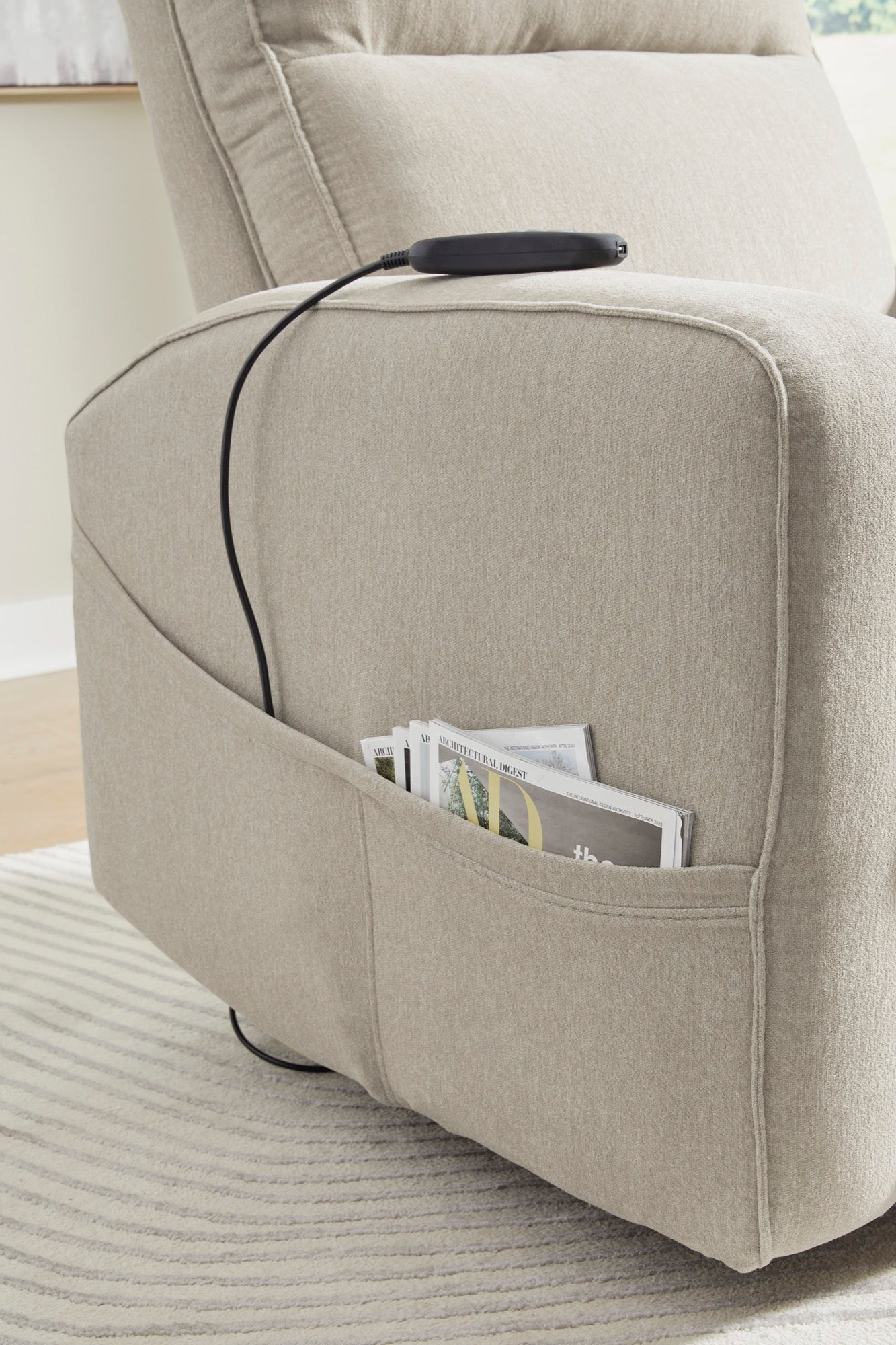 Smoke Power Lift Recliner - Adams Furniture