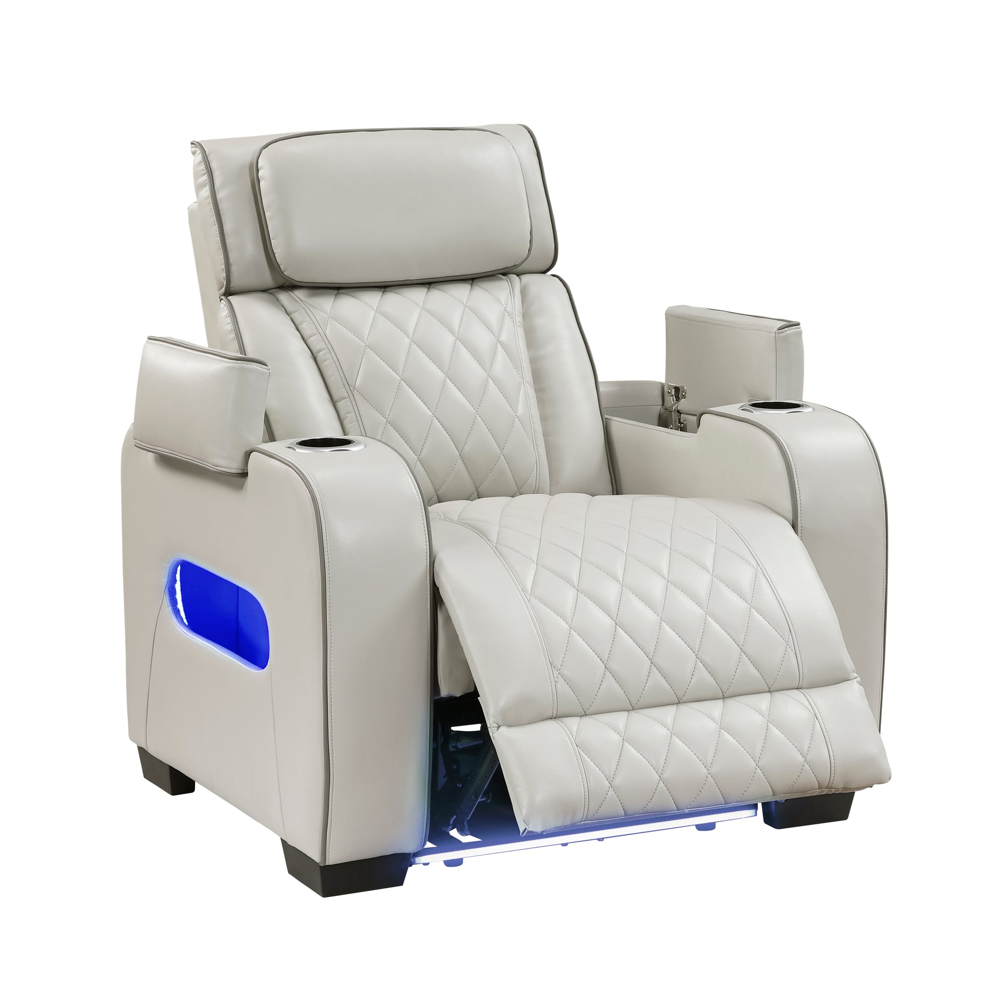 Ethan Power Recliner with Storage Arms - Adams Furniture