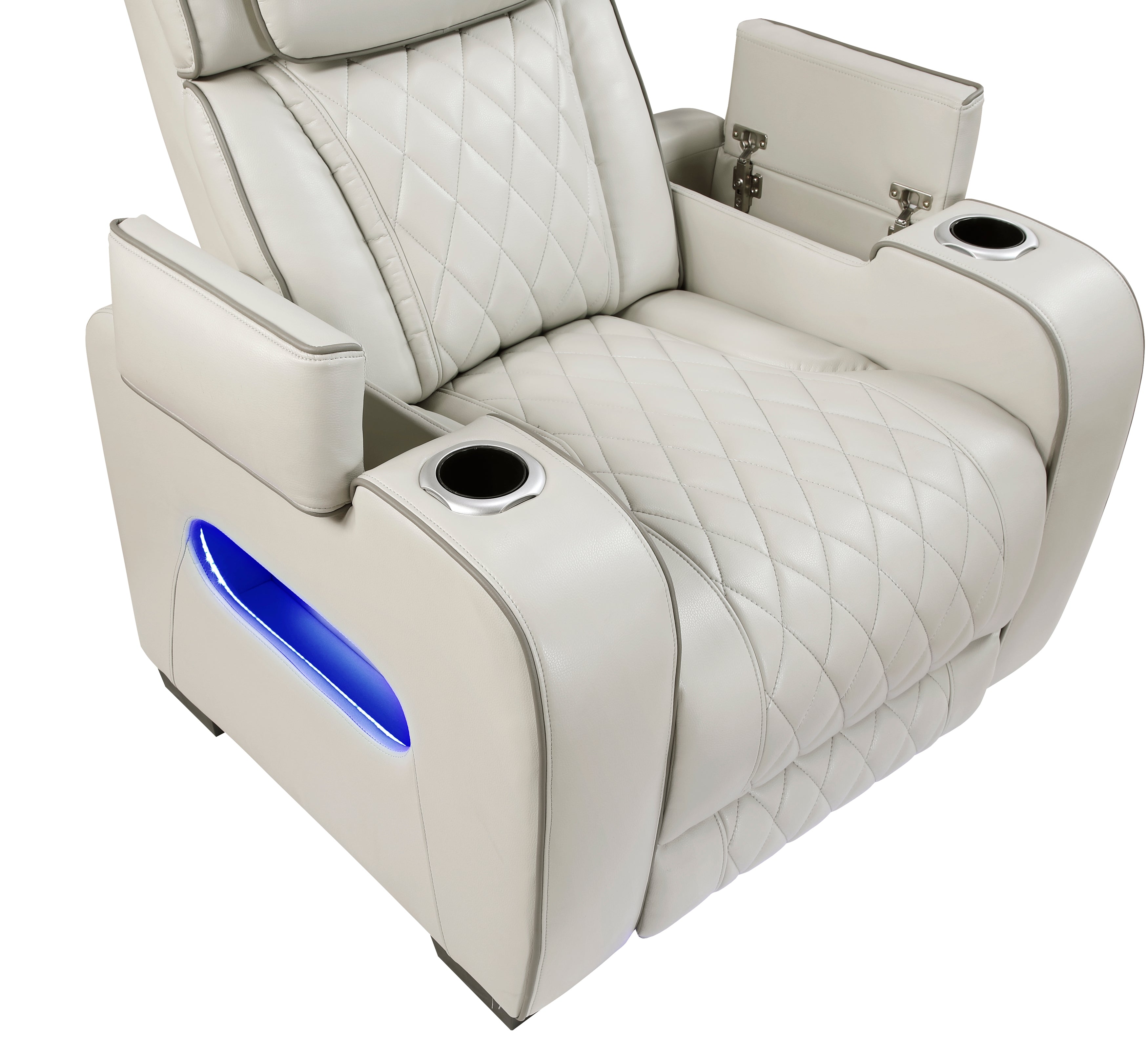 Ethan Power Recliner with Storage Arms - Adams Furniture
