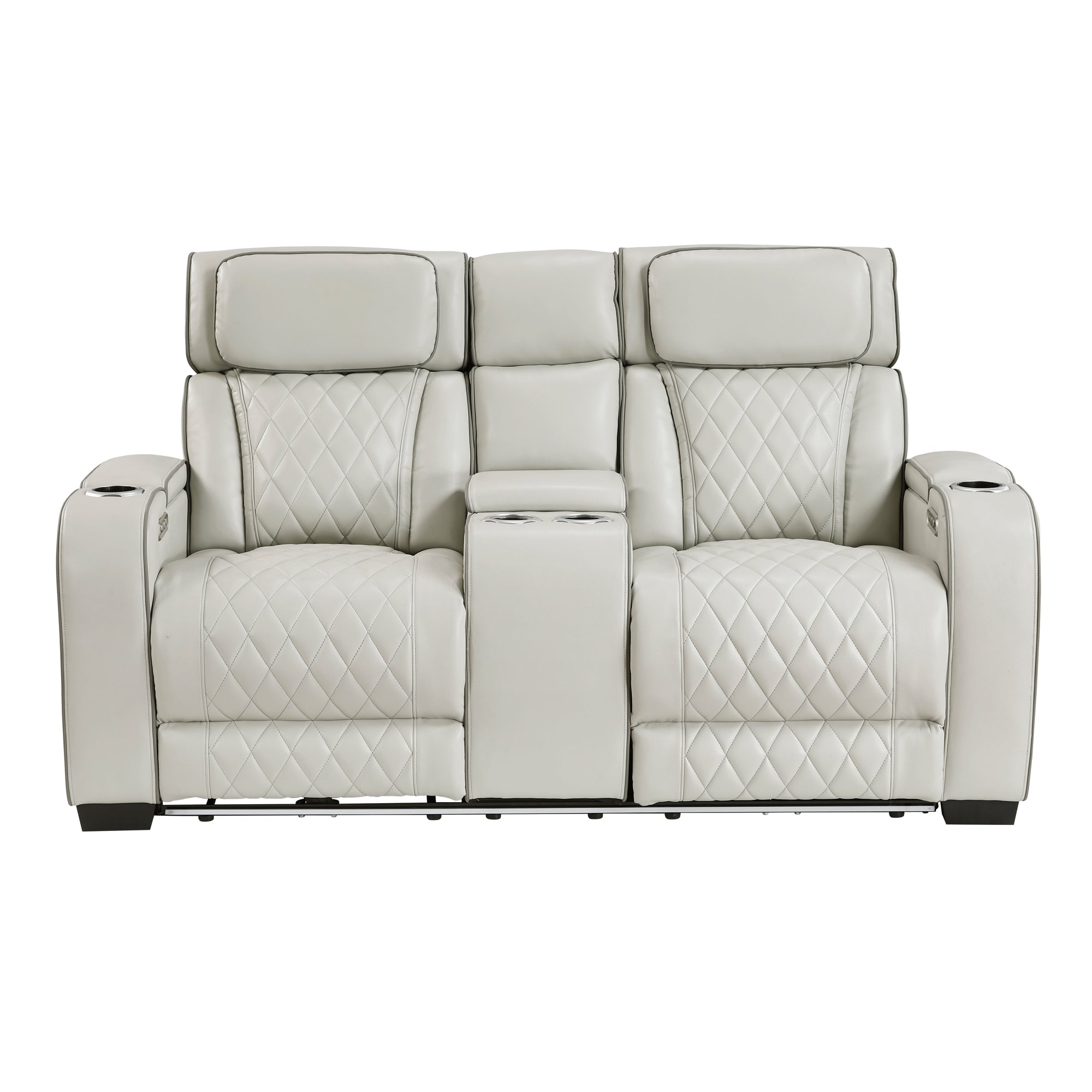 Ethan Power Reclining Loveseat with Console - Adams Furniture