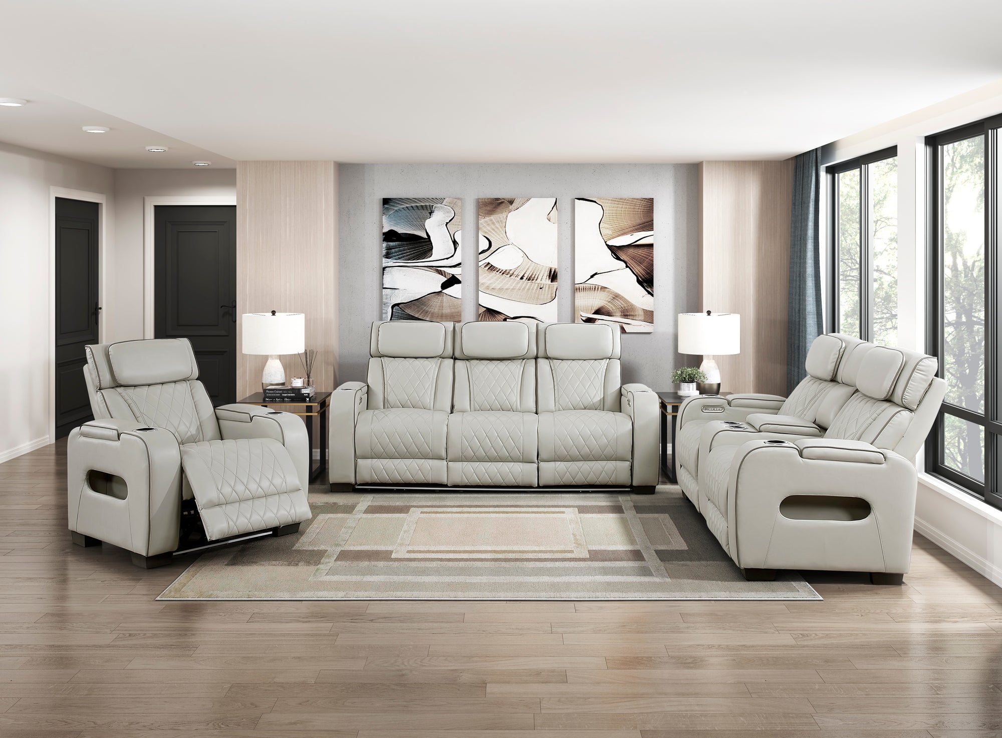 Ethan Power Recliner with Storage Arms - Adams Furniture