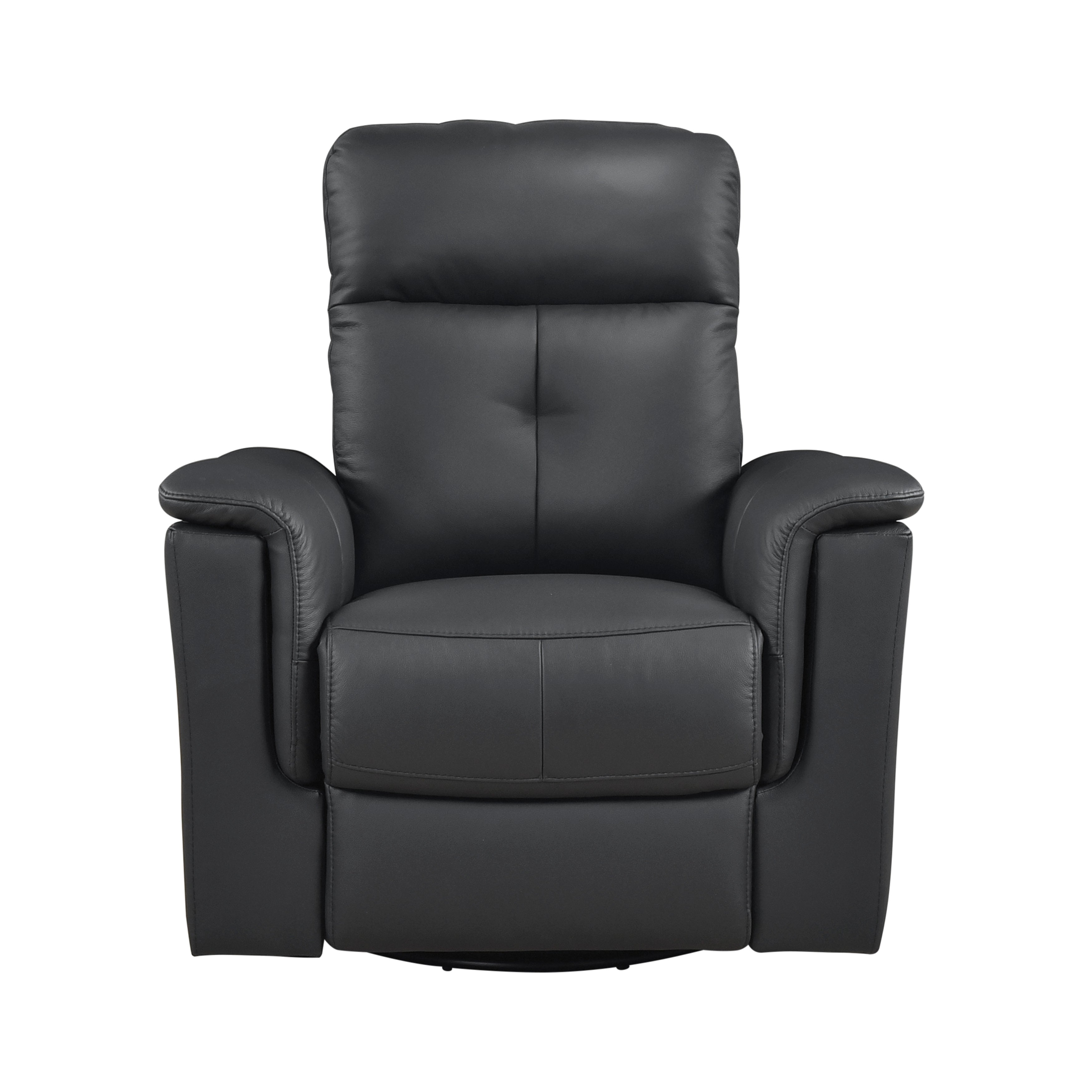 Black Leather Swivel Glider Recliner