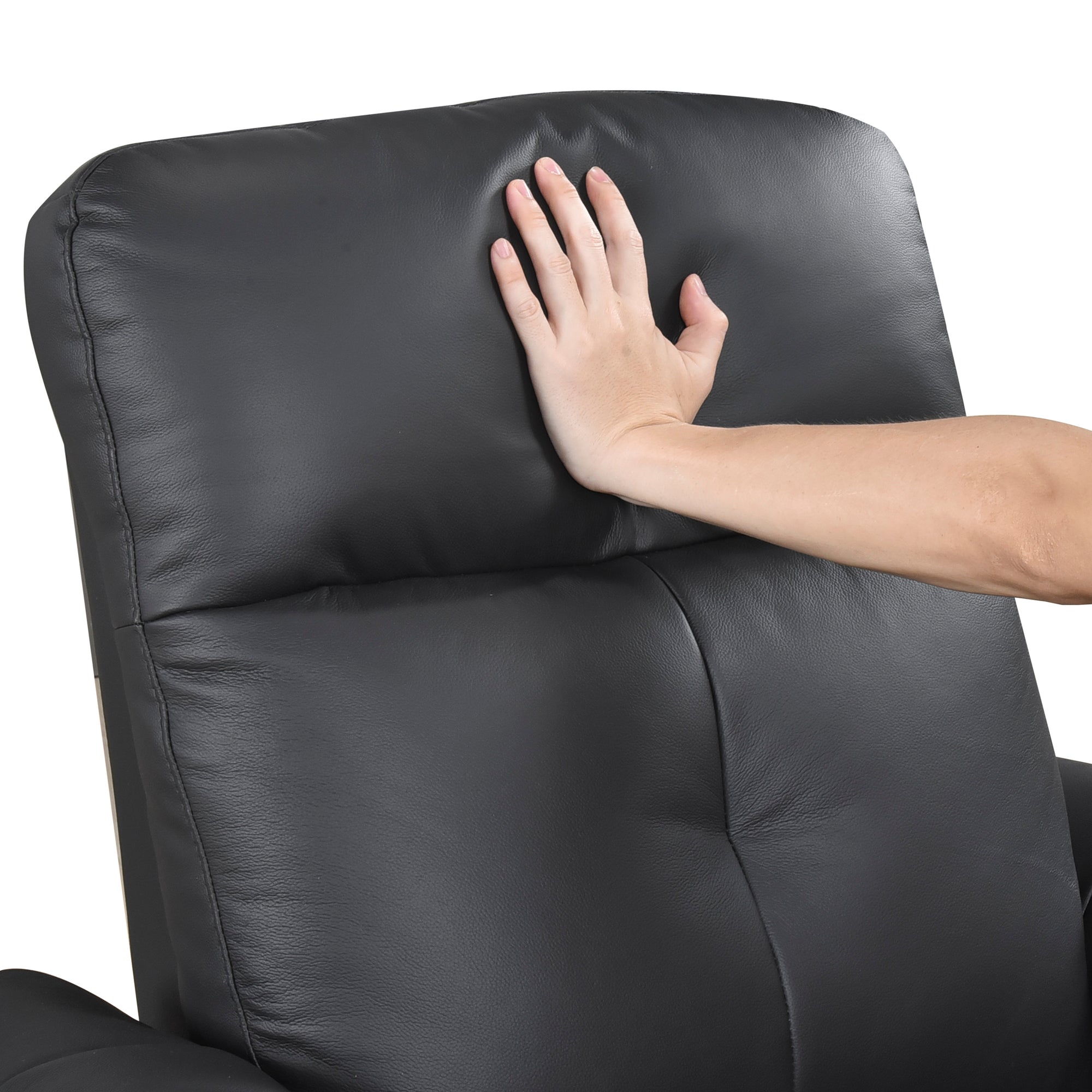 Black Leather Swivel Glider Recliner - Adams Furniture