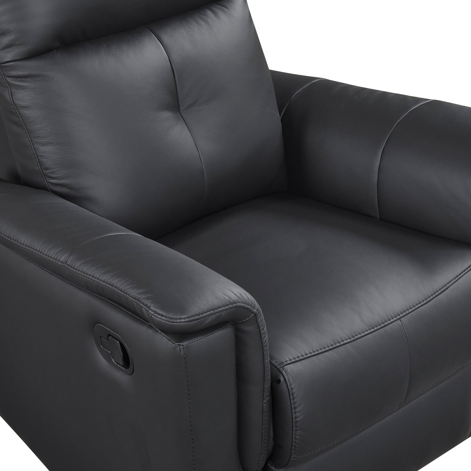 Black Leather Swivel Glider Recliner - Adams Furniture