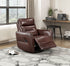 Brown Leather Swivel Glider Recliner
