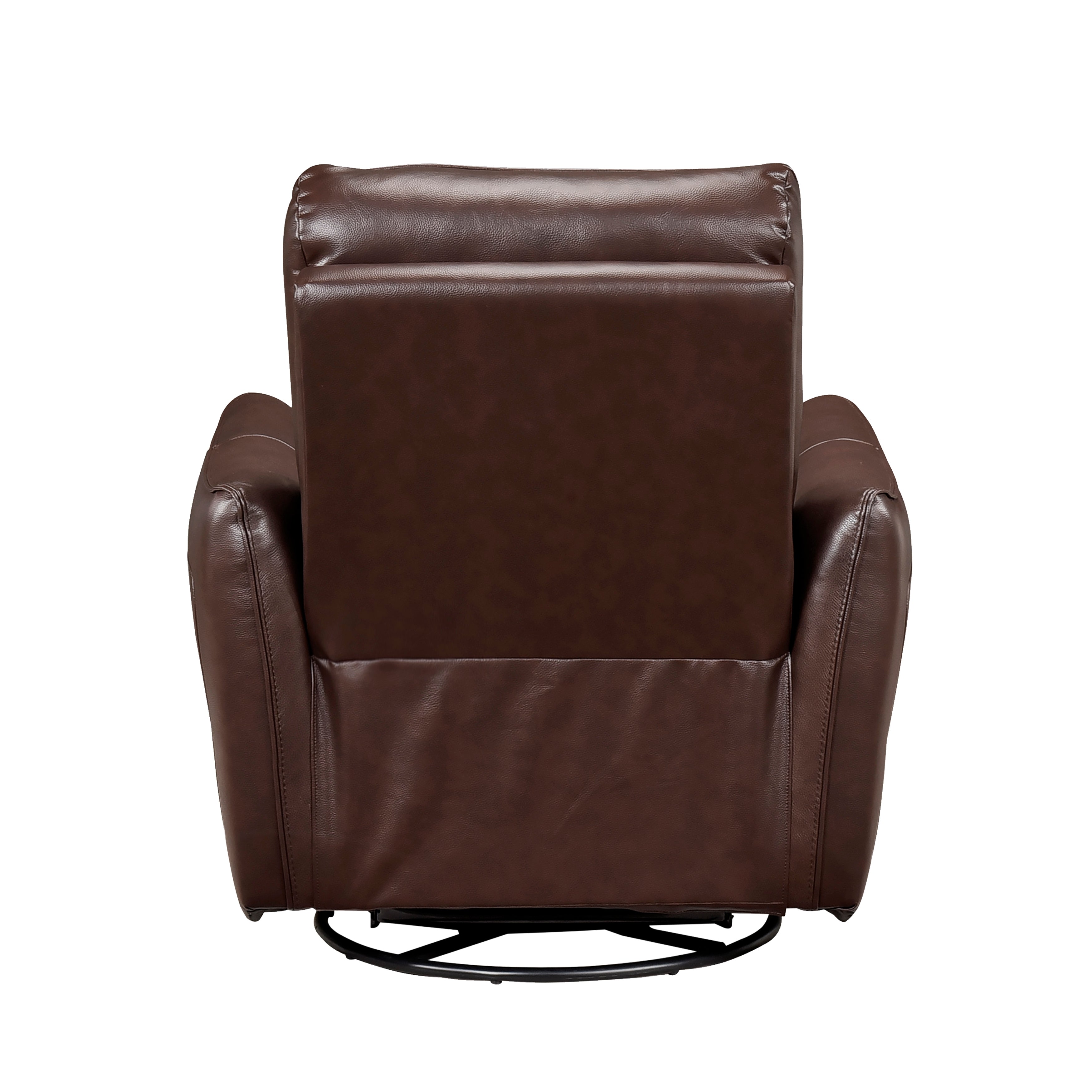 Brown Leather Swivel Glider Recliner