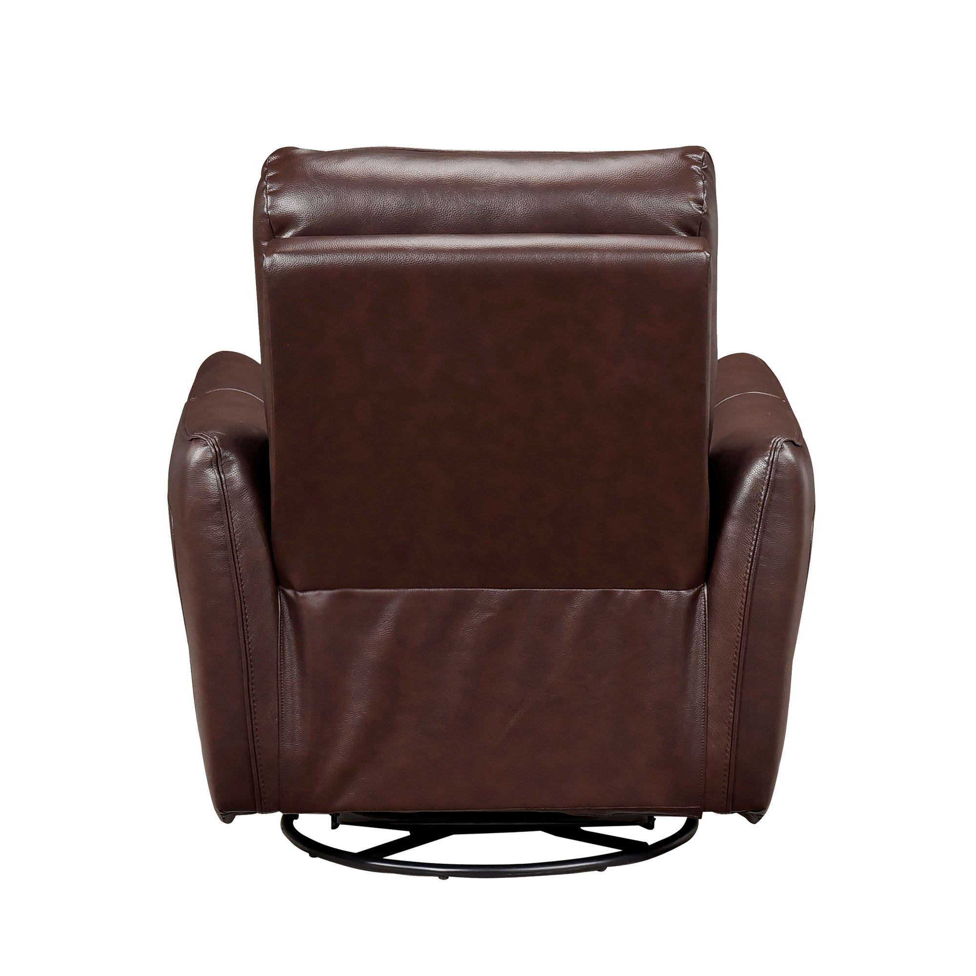 Brown Leather Swivel Glider Recliner - Adams Furniture