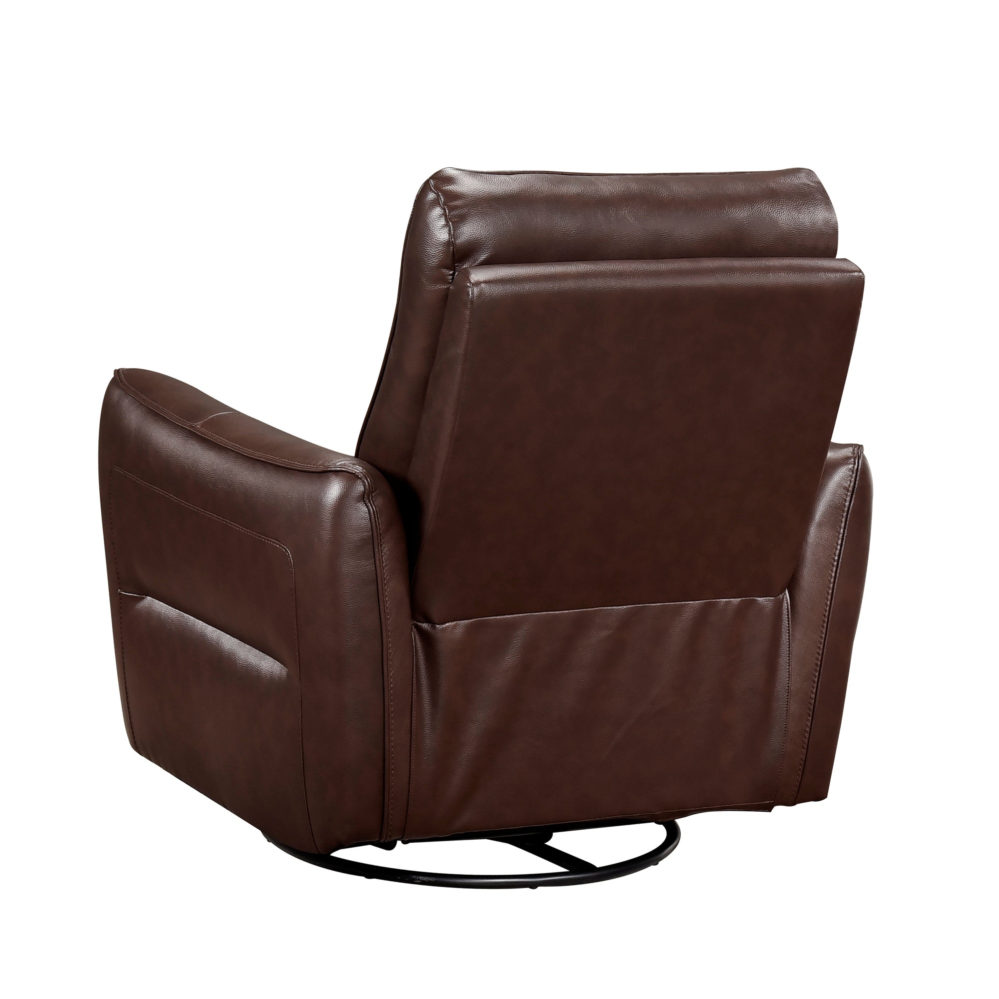 Brown Leather Swivel Glider Recliner - Adams Furniture
