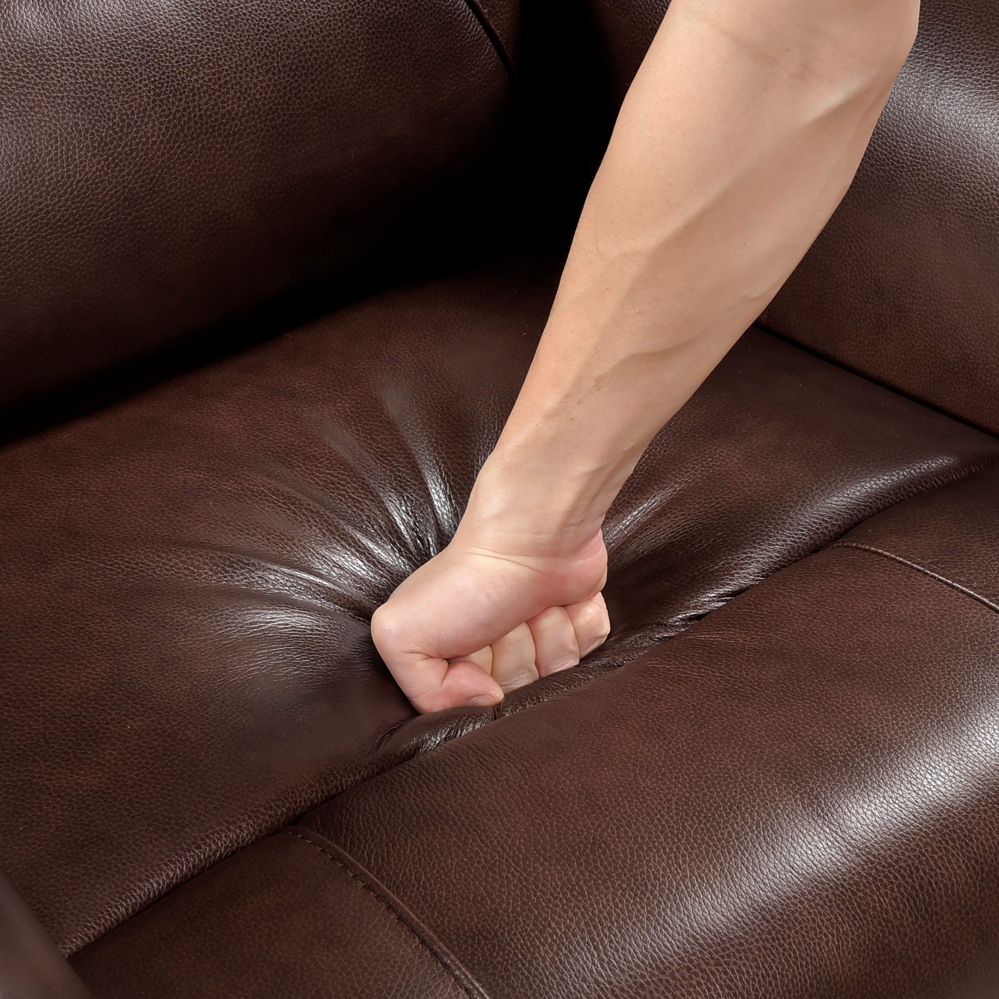 Brown Leather Swivel Glider Recliner
