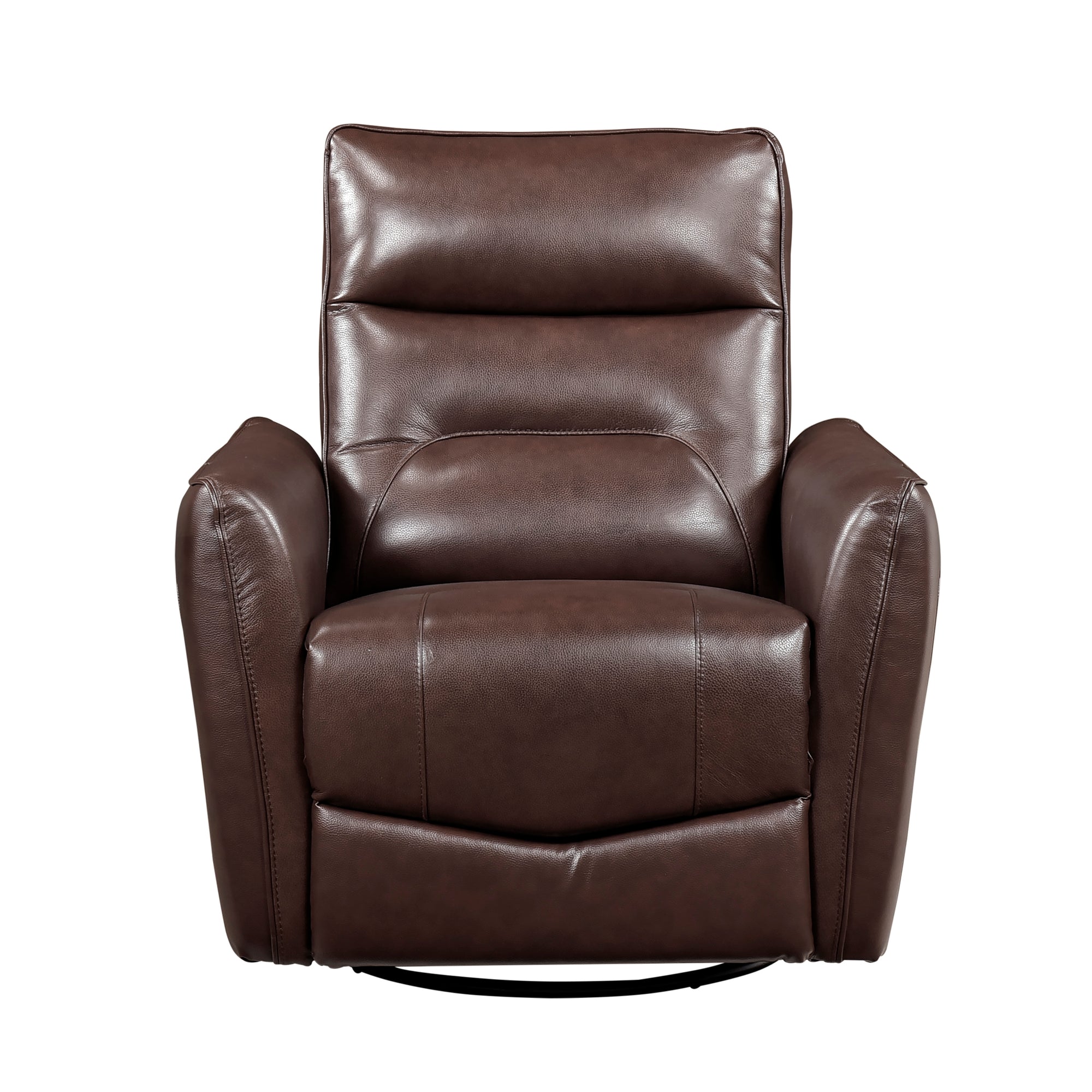 Brown Leather Swivel Glider Recliner - Adams Furniture