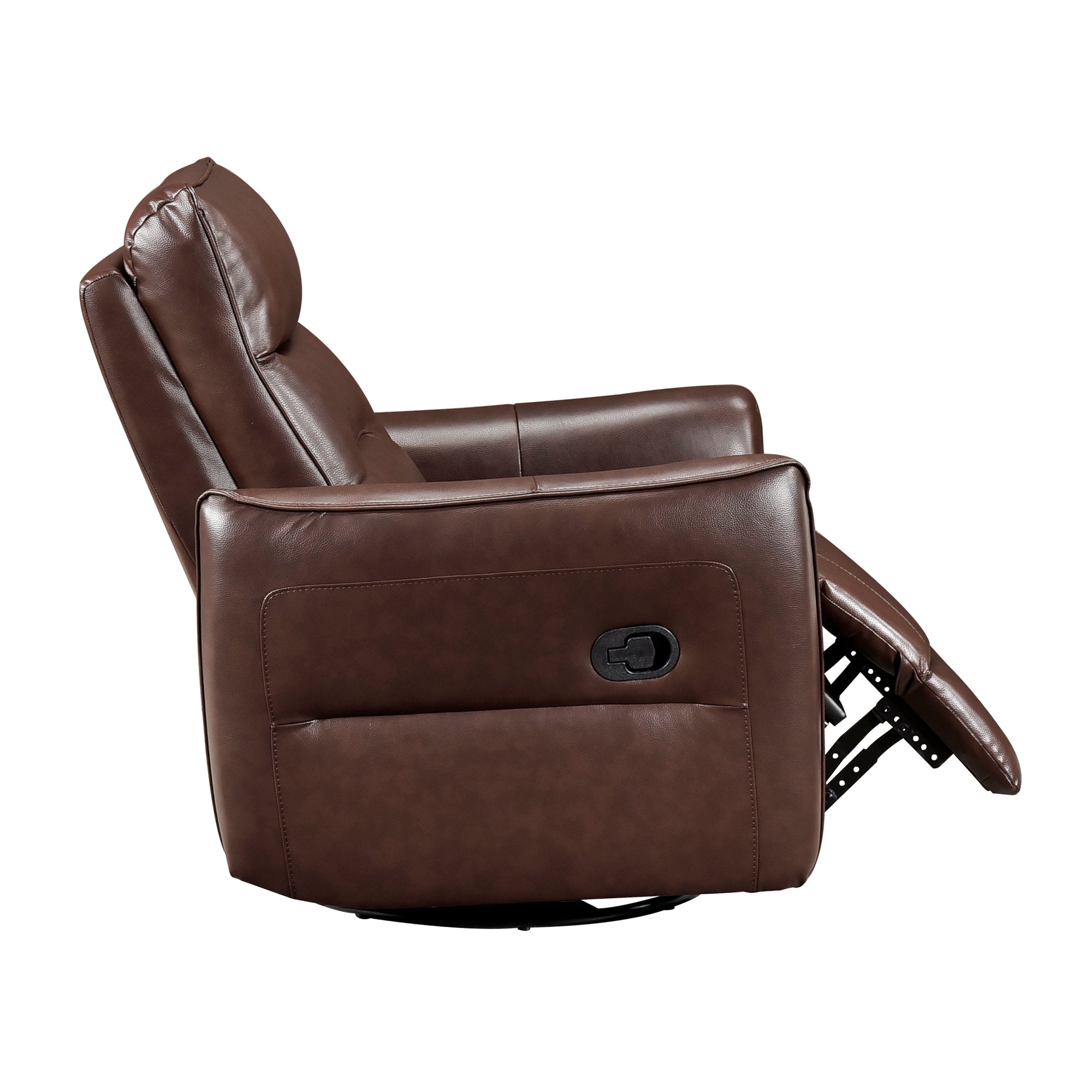 Brown Leather Swivel Glider Recliner - Adams Furniture