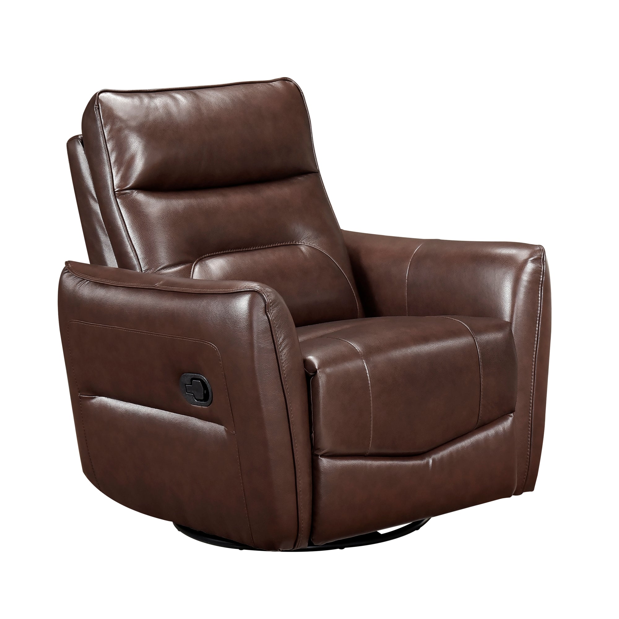 Brown Leather Swivel Glider Recliner - Adams Furniture