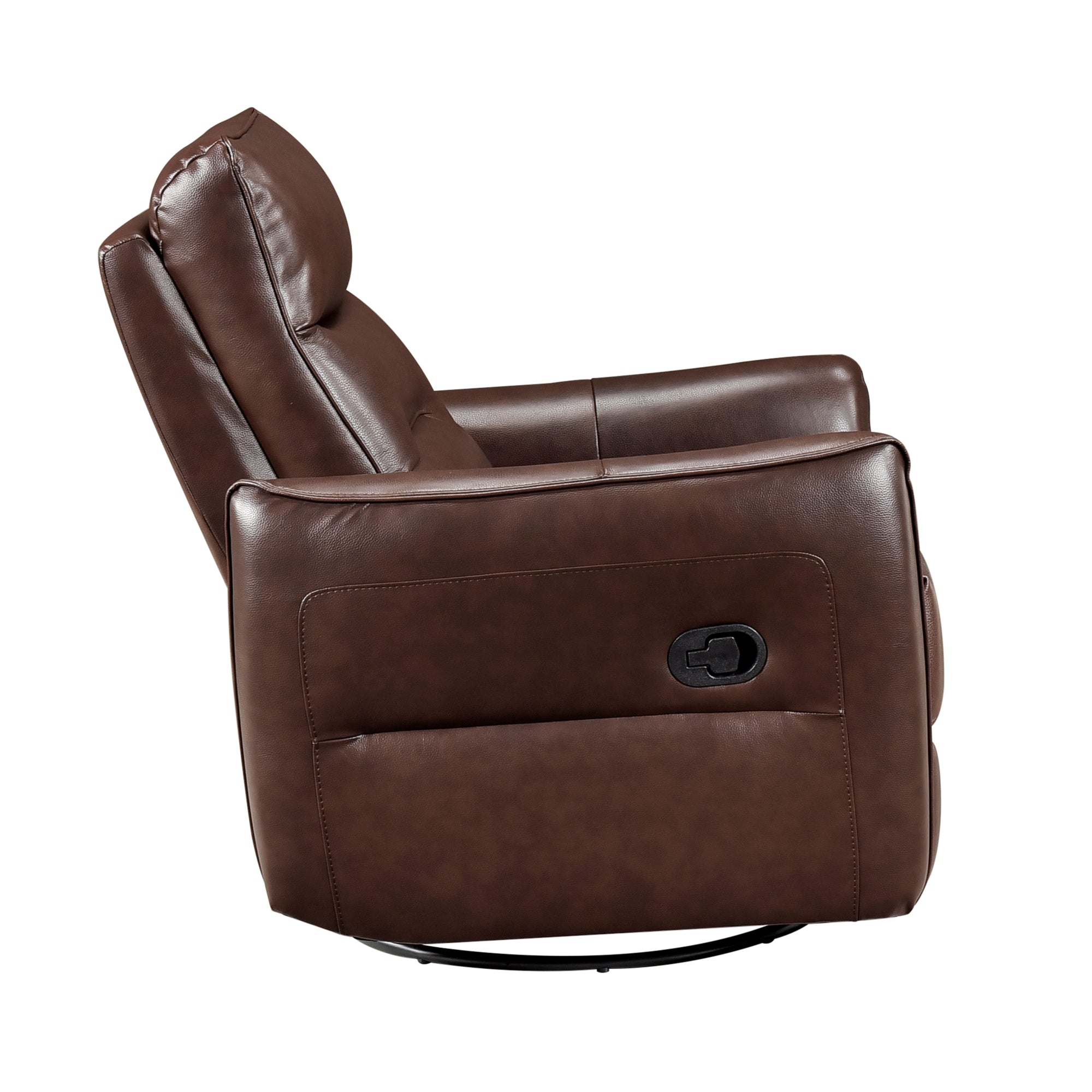 Brown Leather Swivel Glider Recliner - Adams Furniture