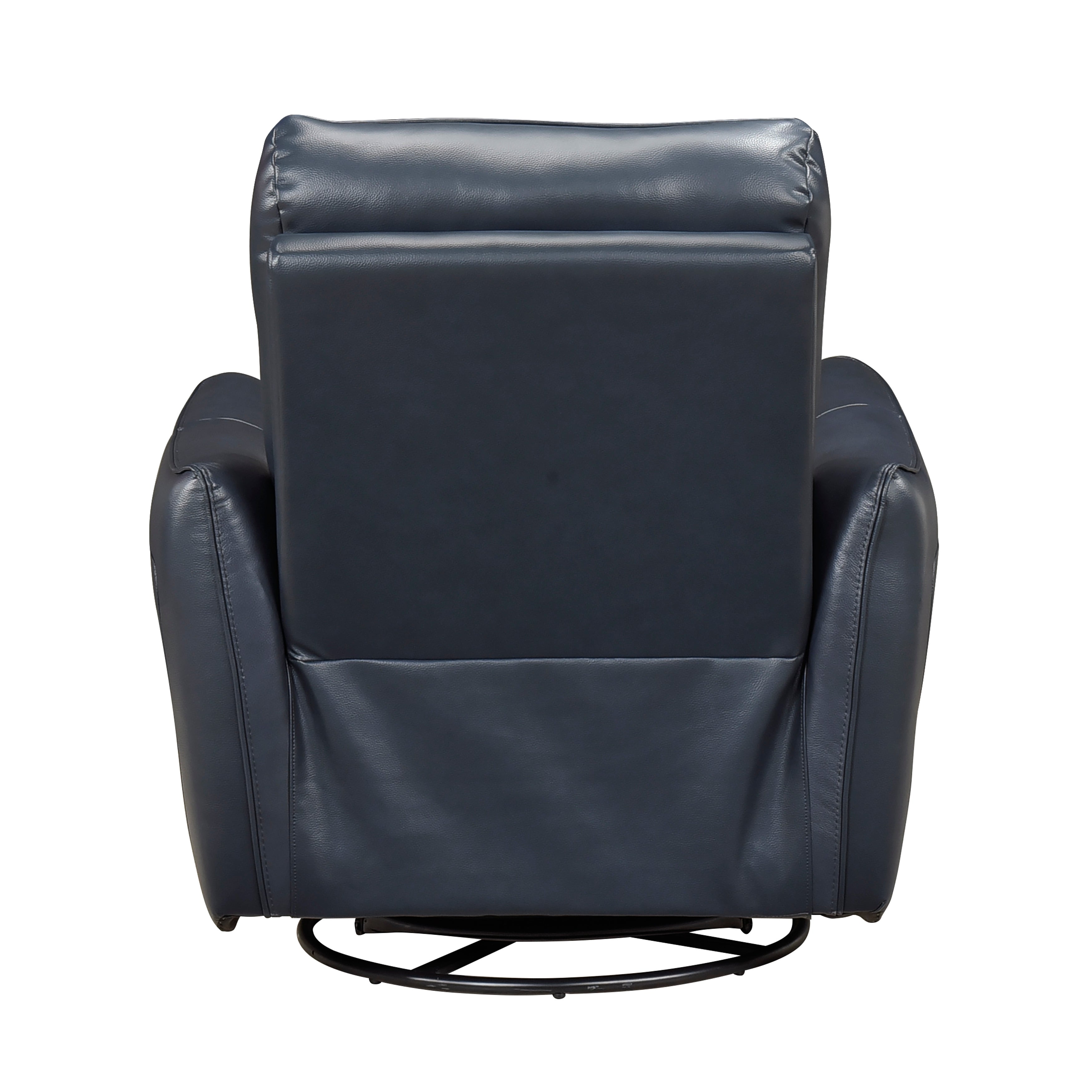 Navy Leather Swivel Glider Recliner