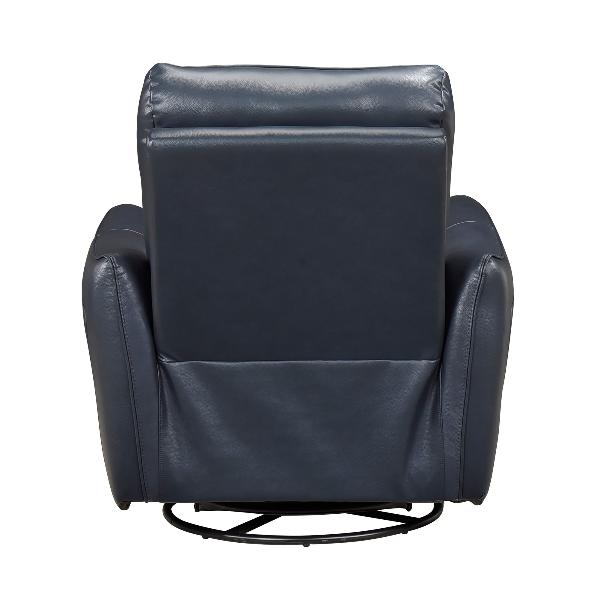 Navy Leather Swivel Glider Recliner - Adams Furniture