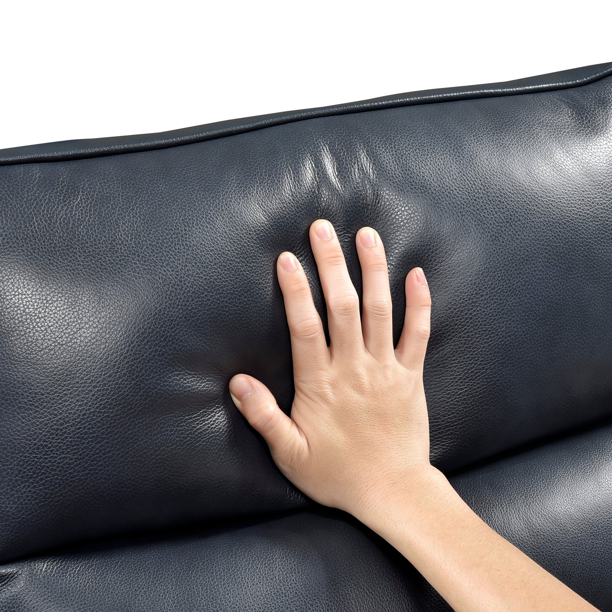 Navy Leather Swivel Glider Recliner - Adams Furniture