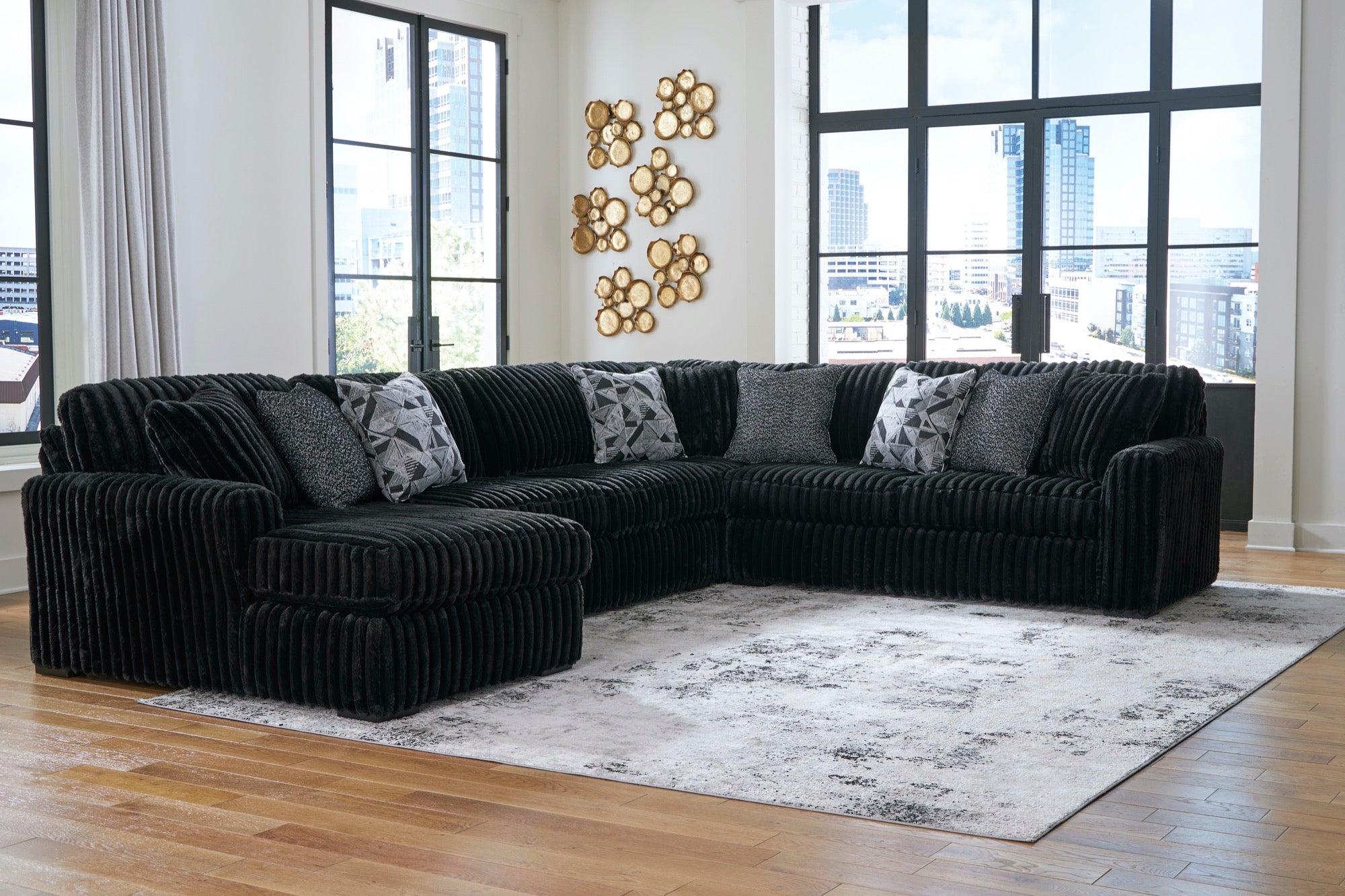Onyx 4 Piece Sectional with Chaise - Adams Furniture