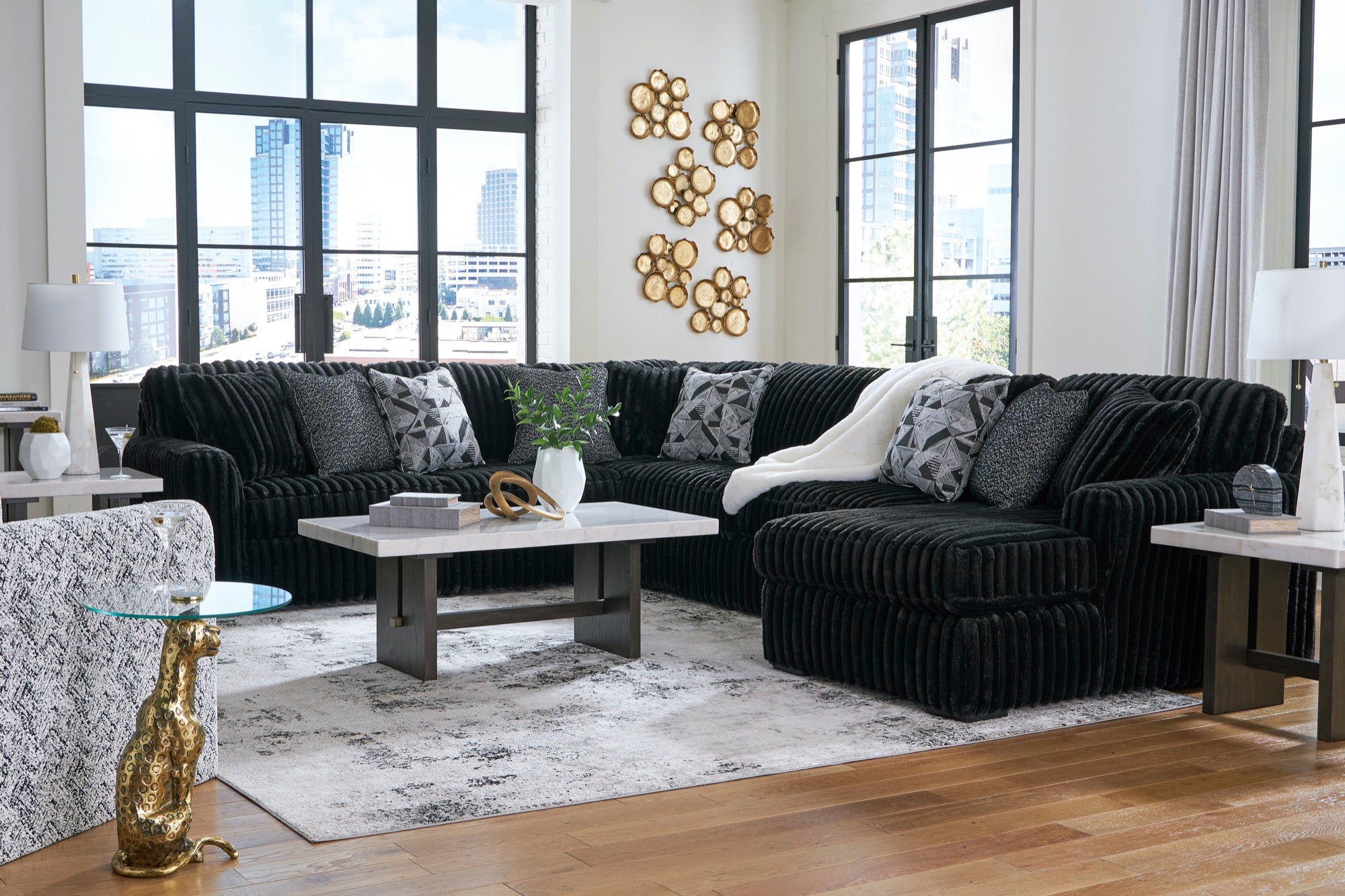Onyx 4 Piece Sectional with Chaise - Adams Furniture