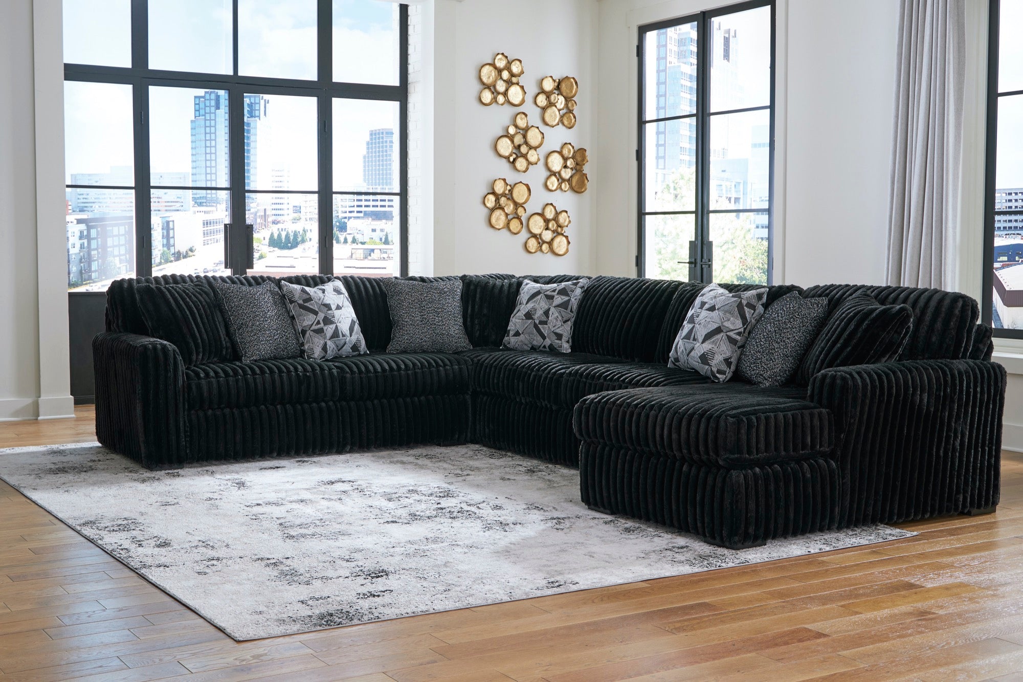 Onyx 4 Piece Sectional with Chaise - Adams Furniture