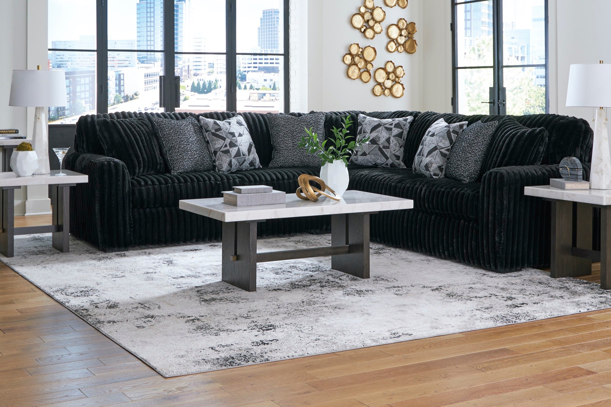 Onyx 3 Piece Sectional - Adams Furniture