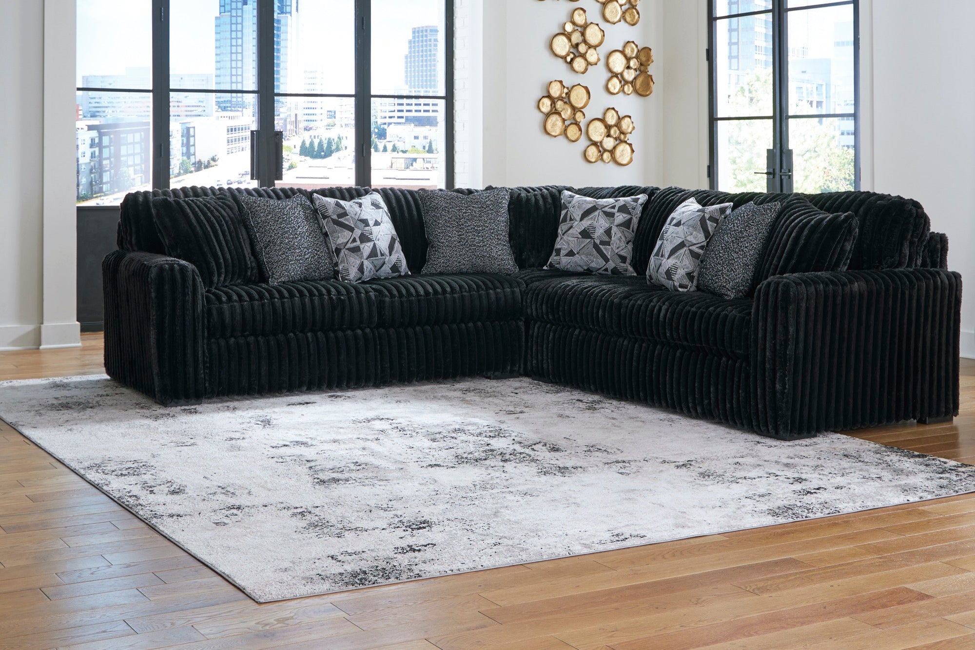 Onyx 3 Piece Sectional - Adams Furniture