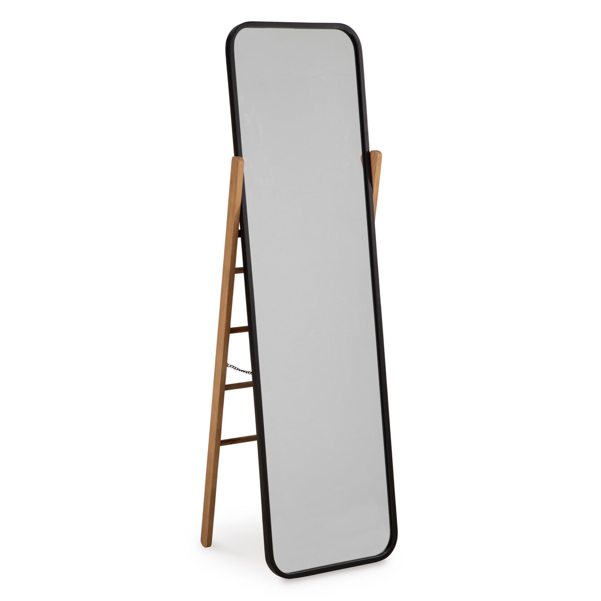 Black/Brown Freestanding Floor Mirror