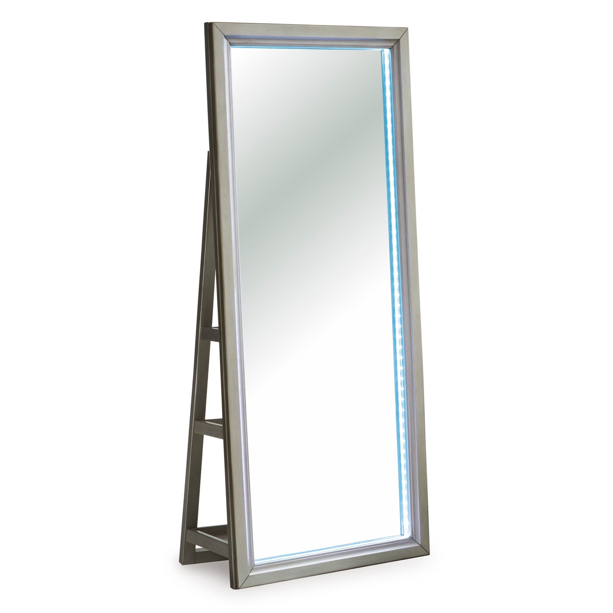 LED Champagne Floor Mirror with Storage
