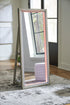 LED Champagne Floor Mirror with Storage