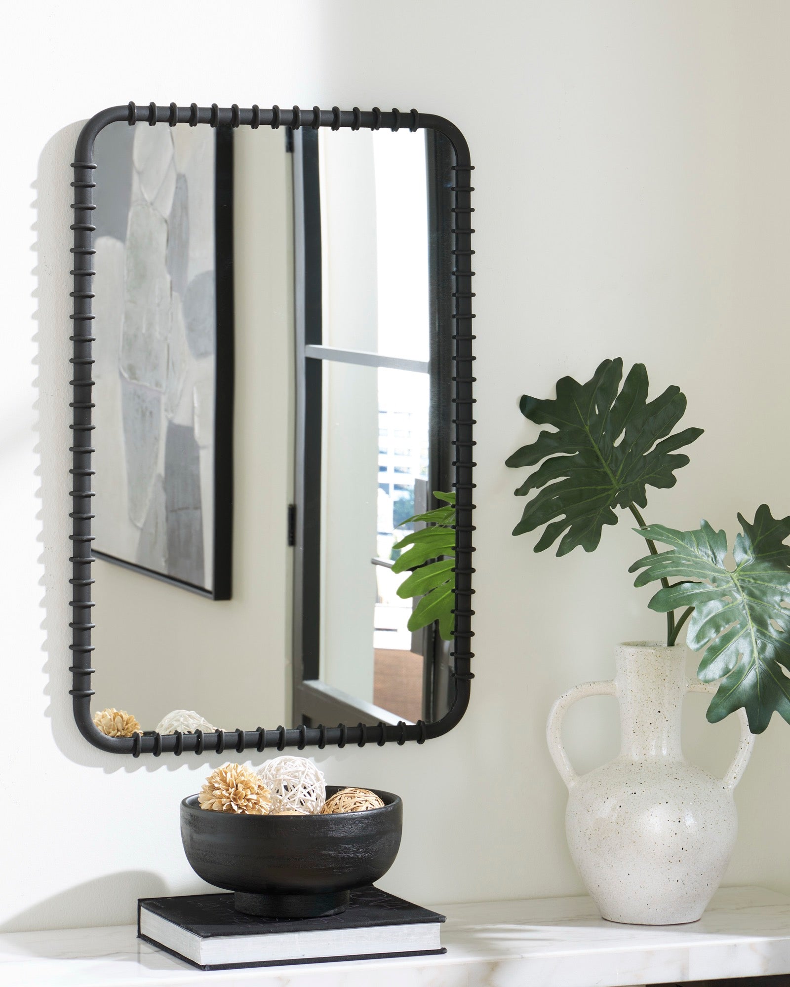 Black Metal Accent Mirror