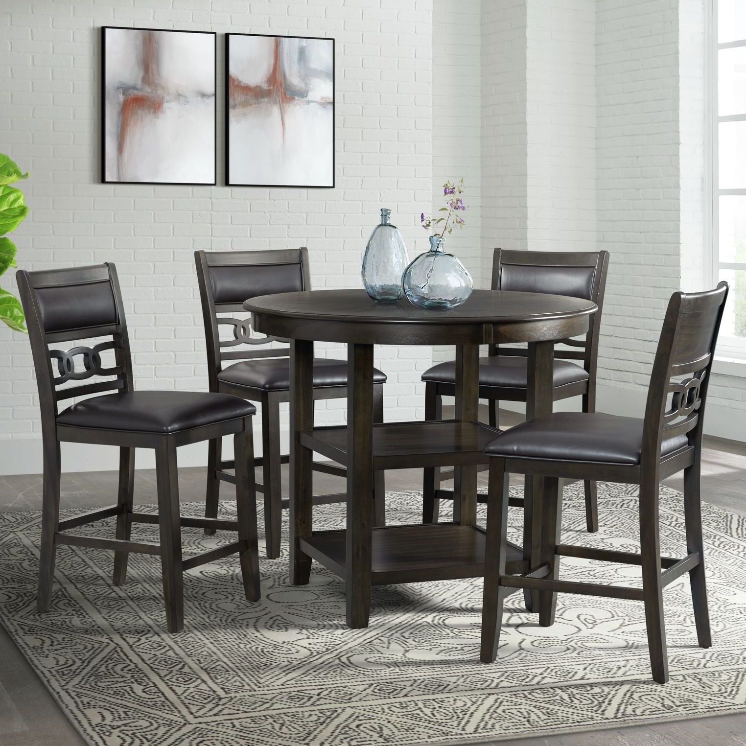 Amherst Brown 5 Piece Counter Height Dining Set