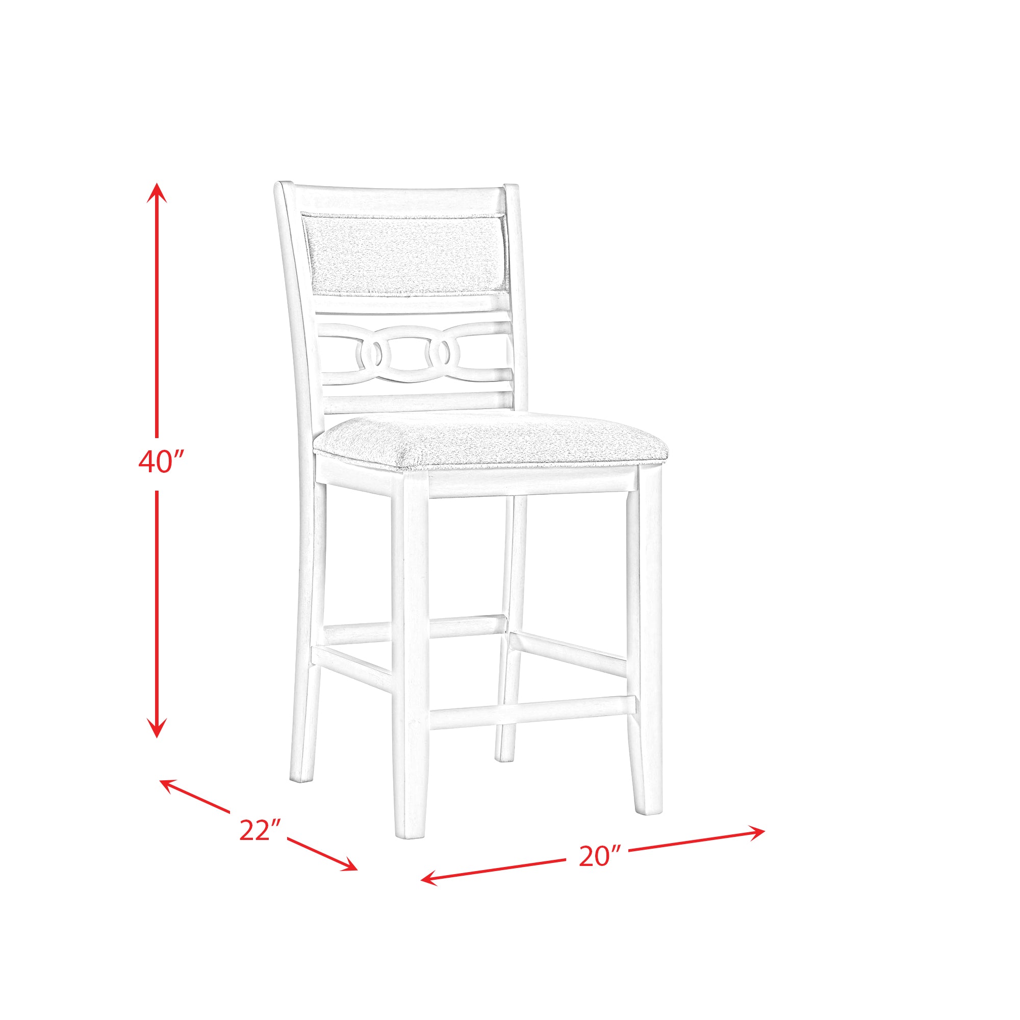 Amherst White 5 Piece Counter Height Dining Set
