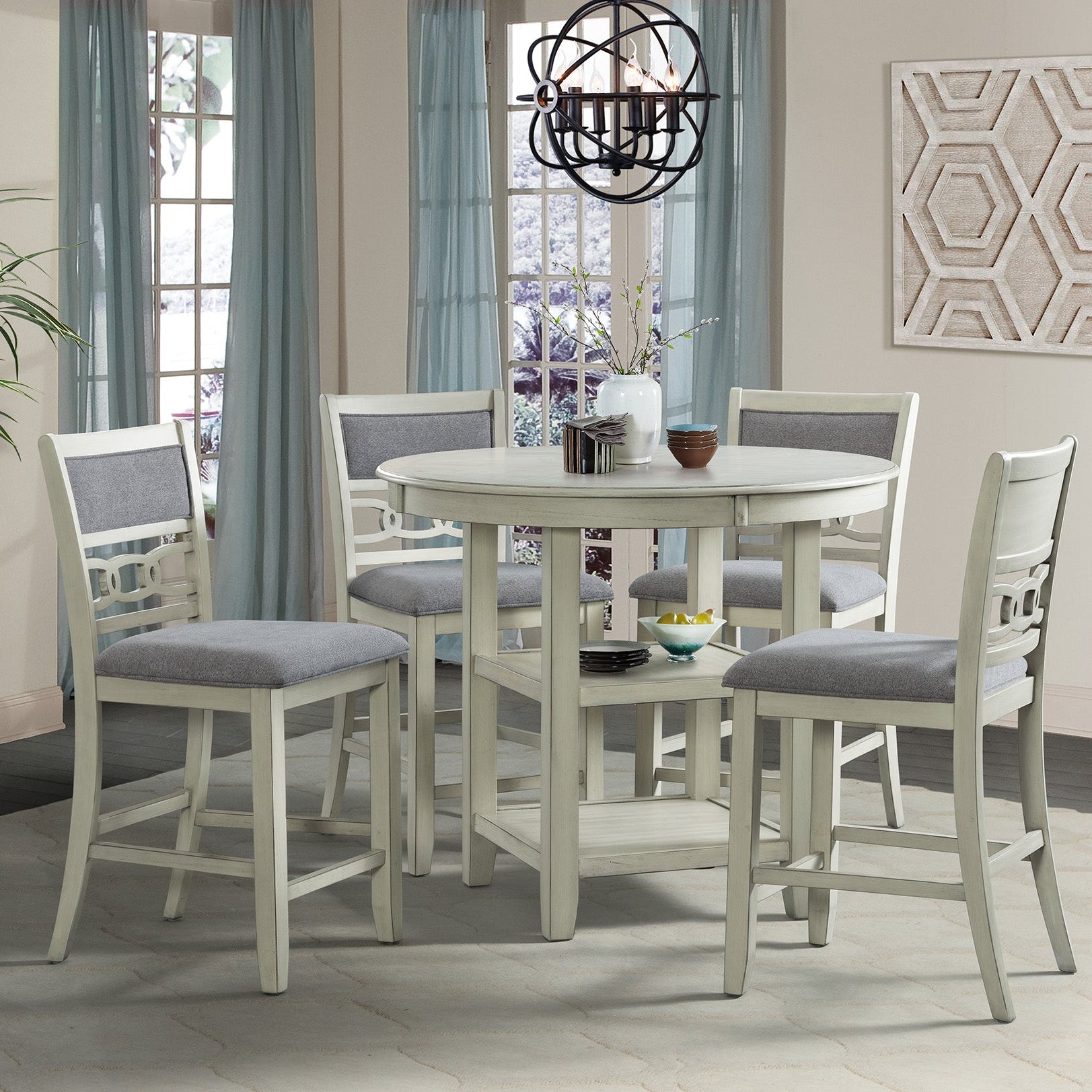 Amherst White 5 Piece Counter Height Dining Set