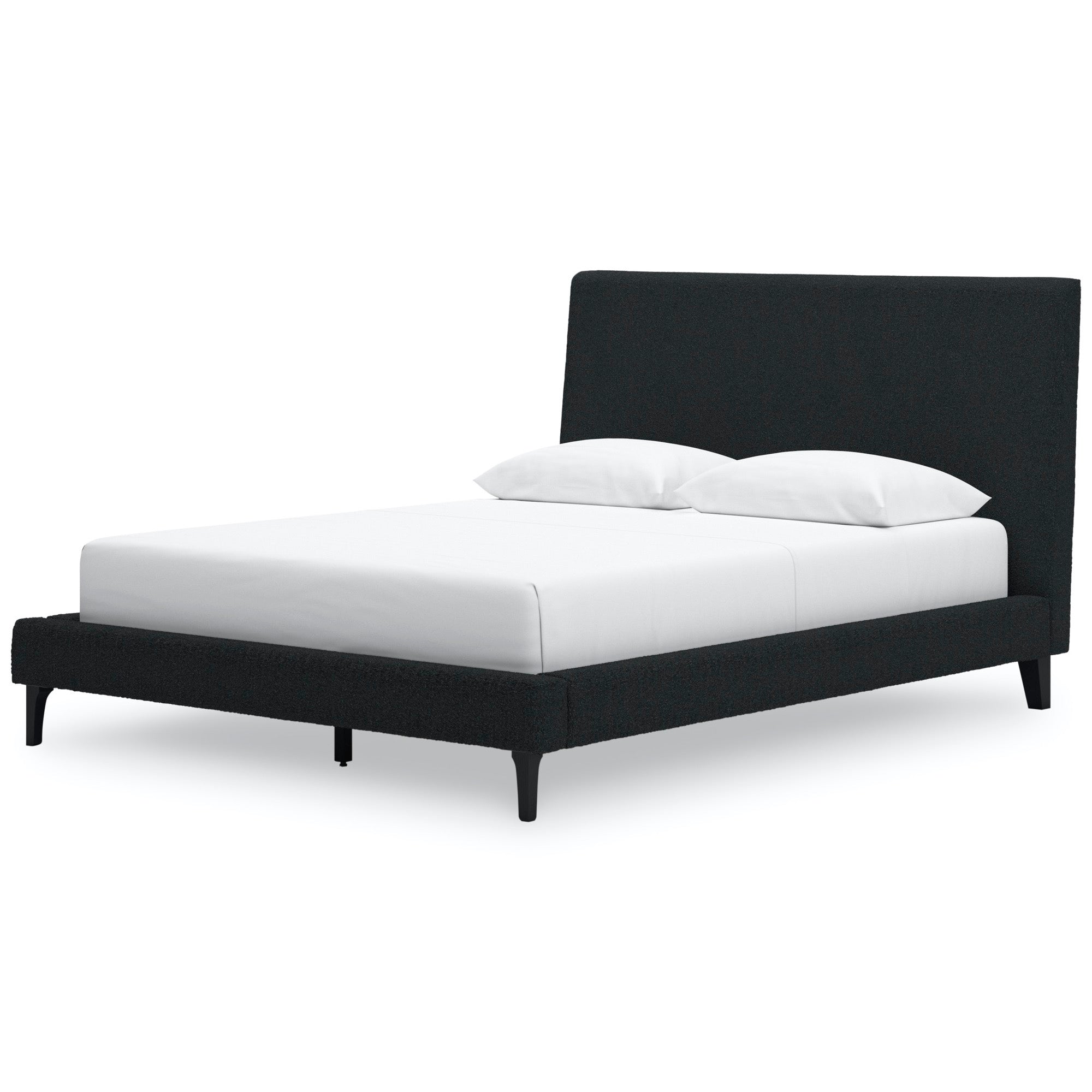 Carter Black Queen Upholstered Bed - Adams Furniture