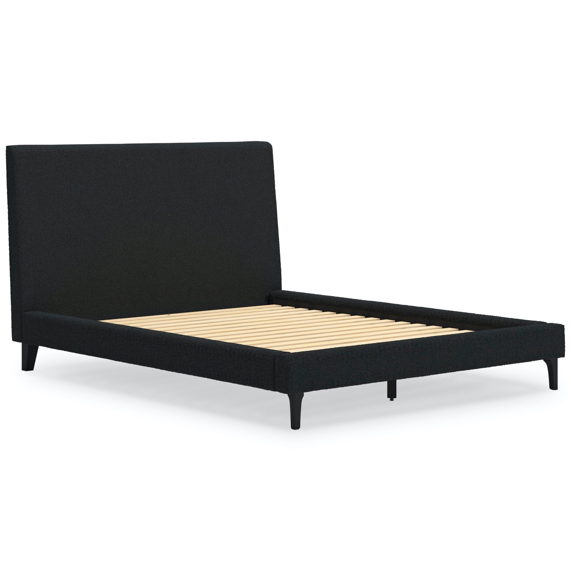 Carter Black Queen Upholstered Bed - Adams Furniture