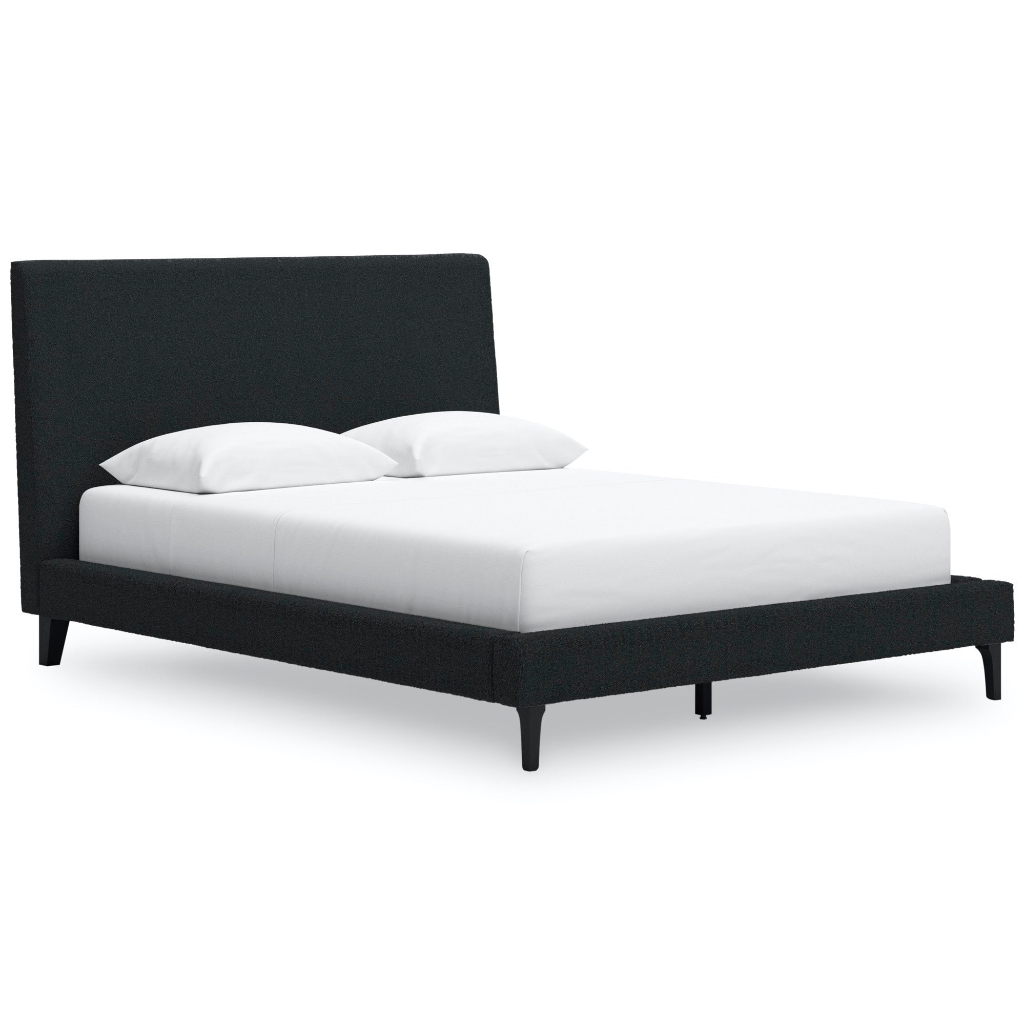 Carter Black Queen Upholstered Bed - Adams Furniture