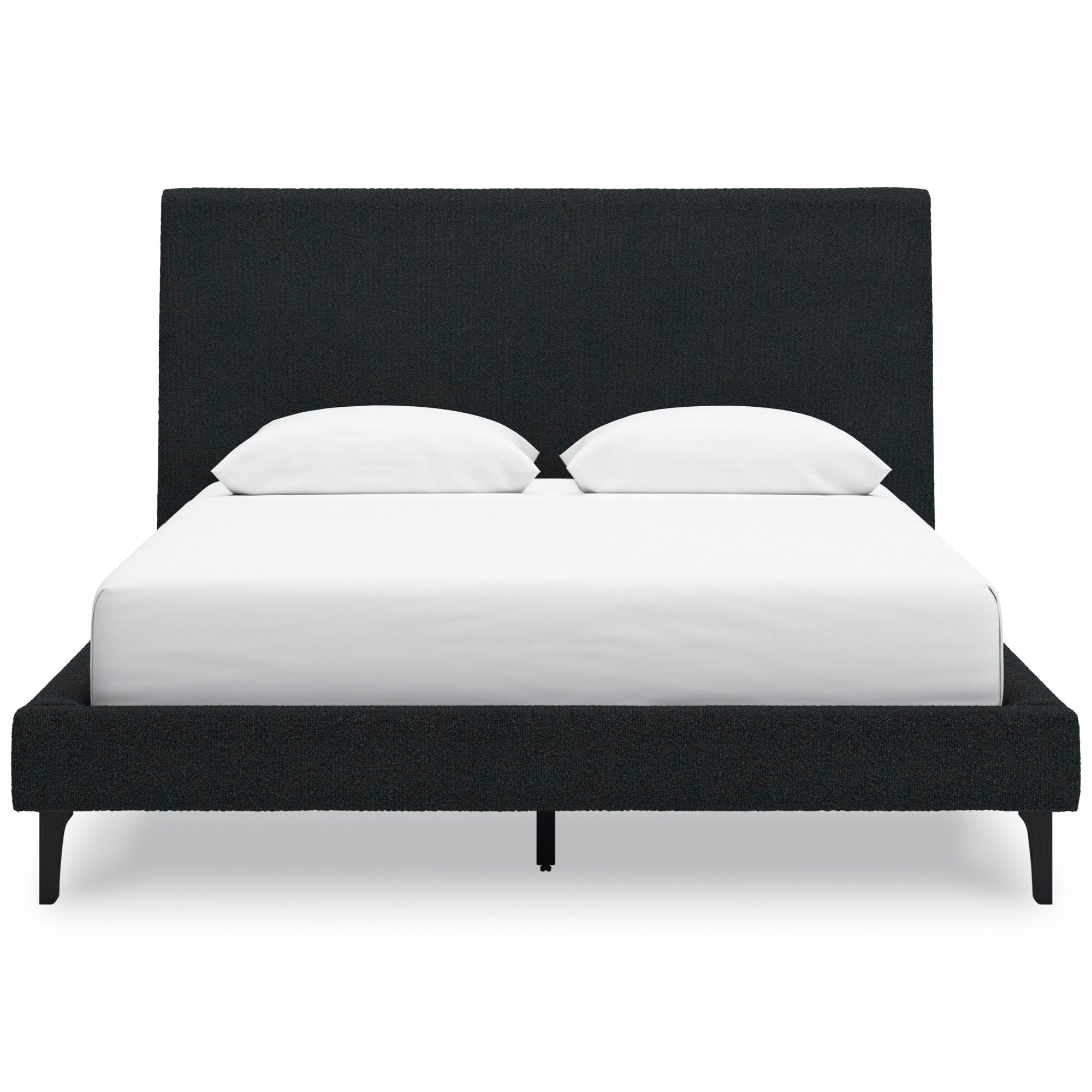 Carter Black Queen Upholstered Bed - Adams Furniture