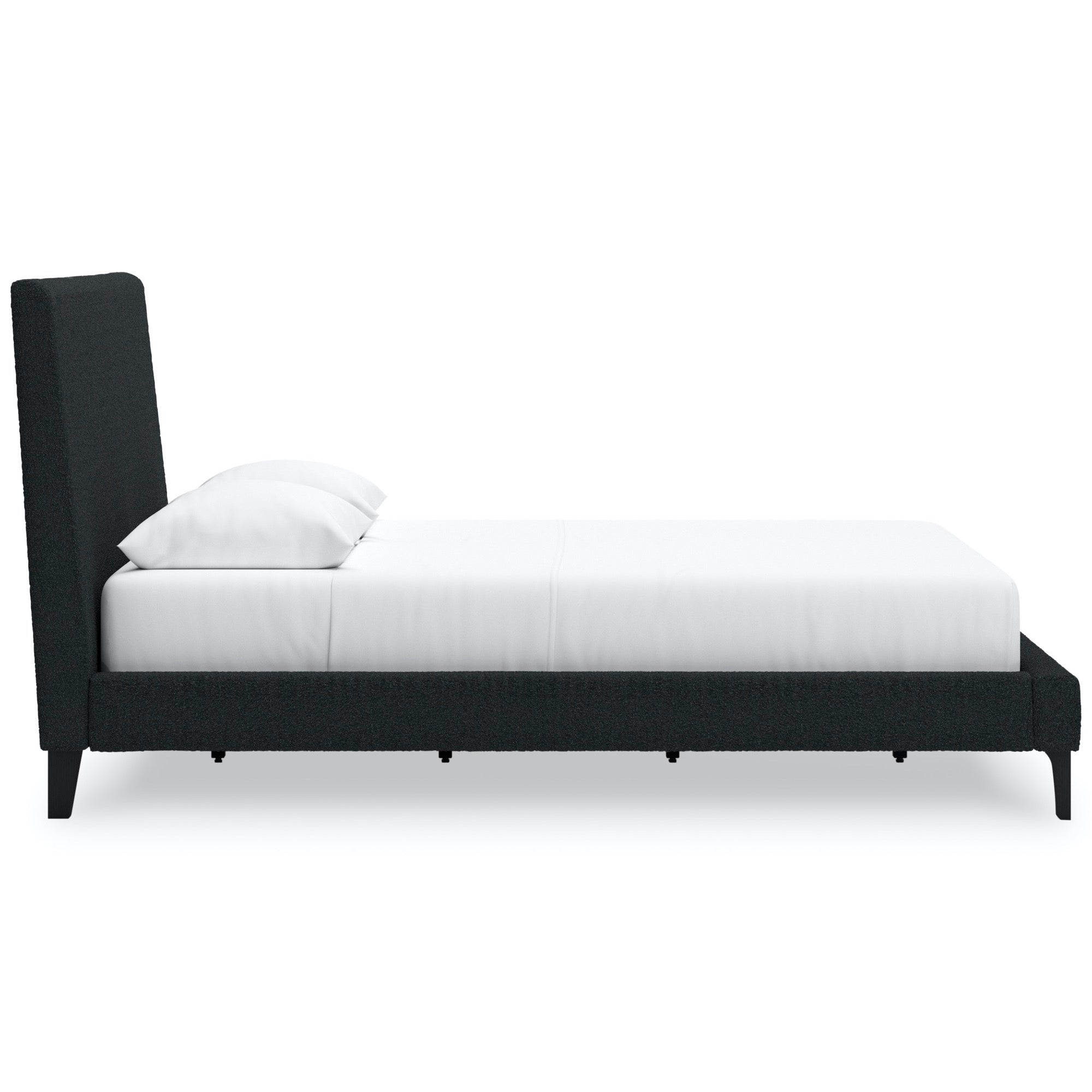 Carter Black Queen Upholstered Bed - Adams Furniture