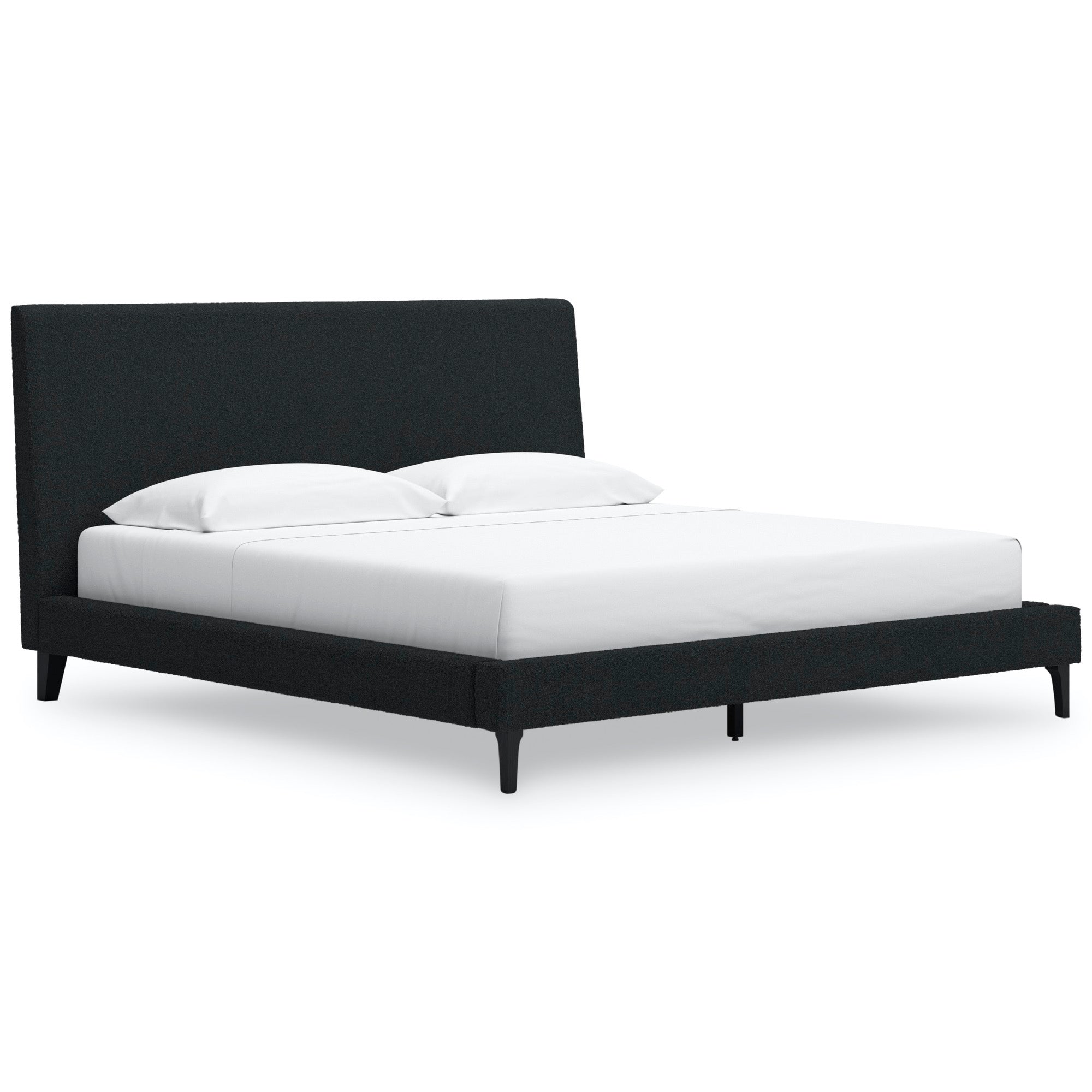 Carter Black King Upholstered Bed - Adams Furniture