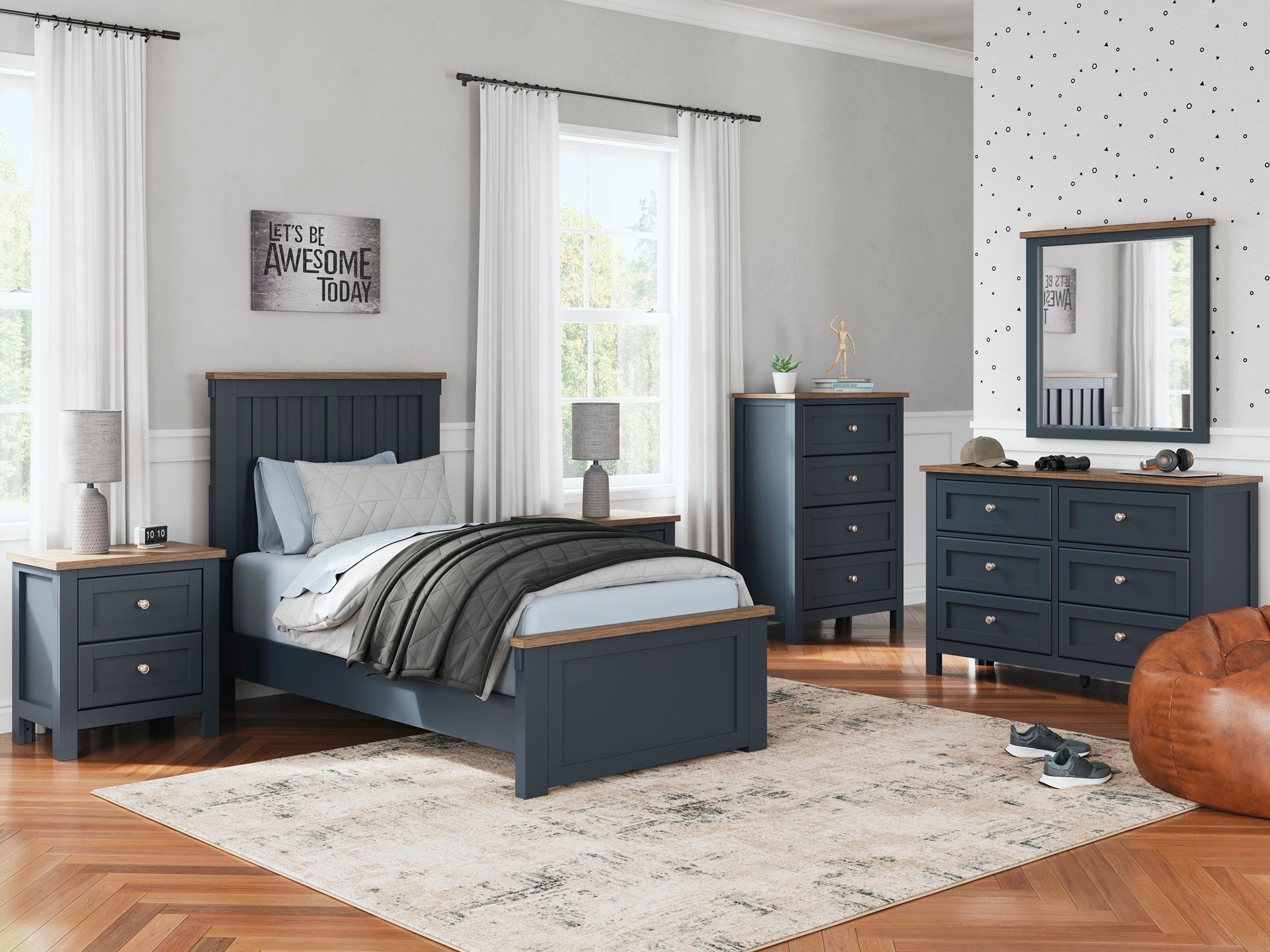 Logan Twin 5 Piece Bedroom Set - Adams Furniture