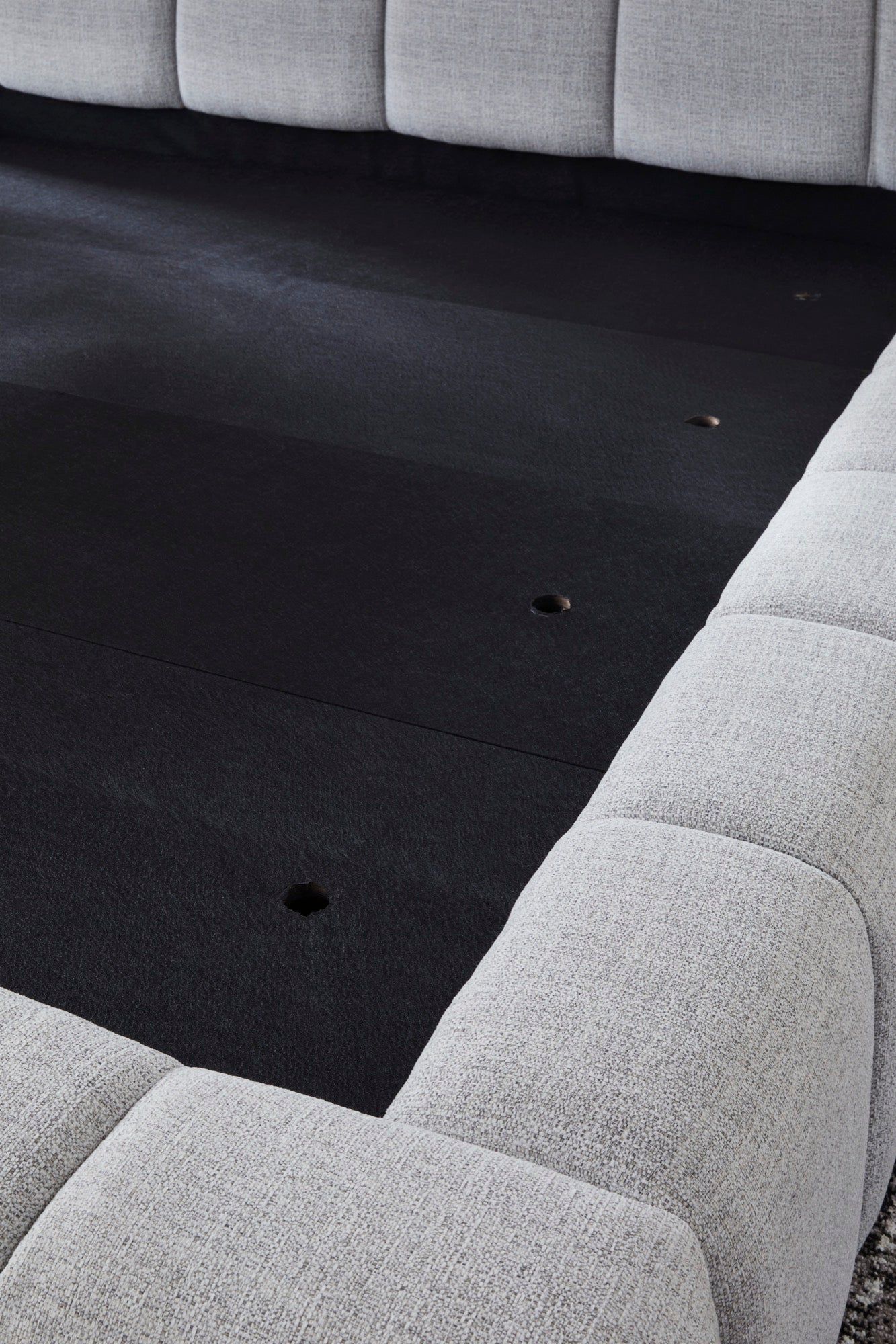 Light Grey Queen Upholstered Bed - Adams Furniture