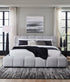 Light Grey Queen Upholstered Bed - Adams Furniture