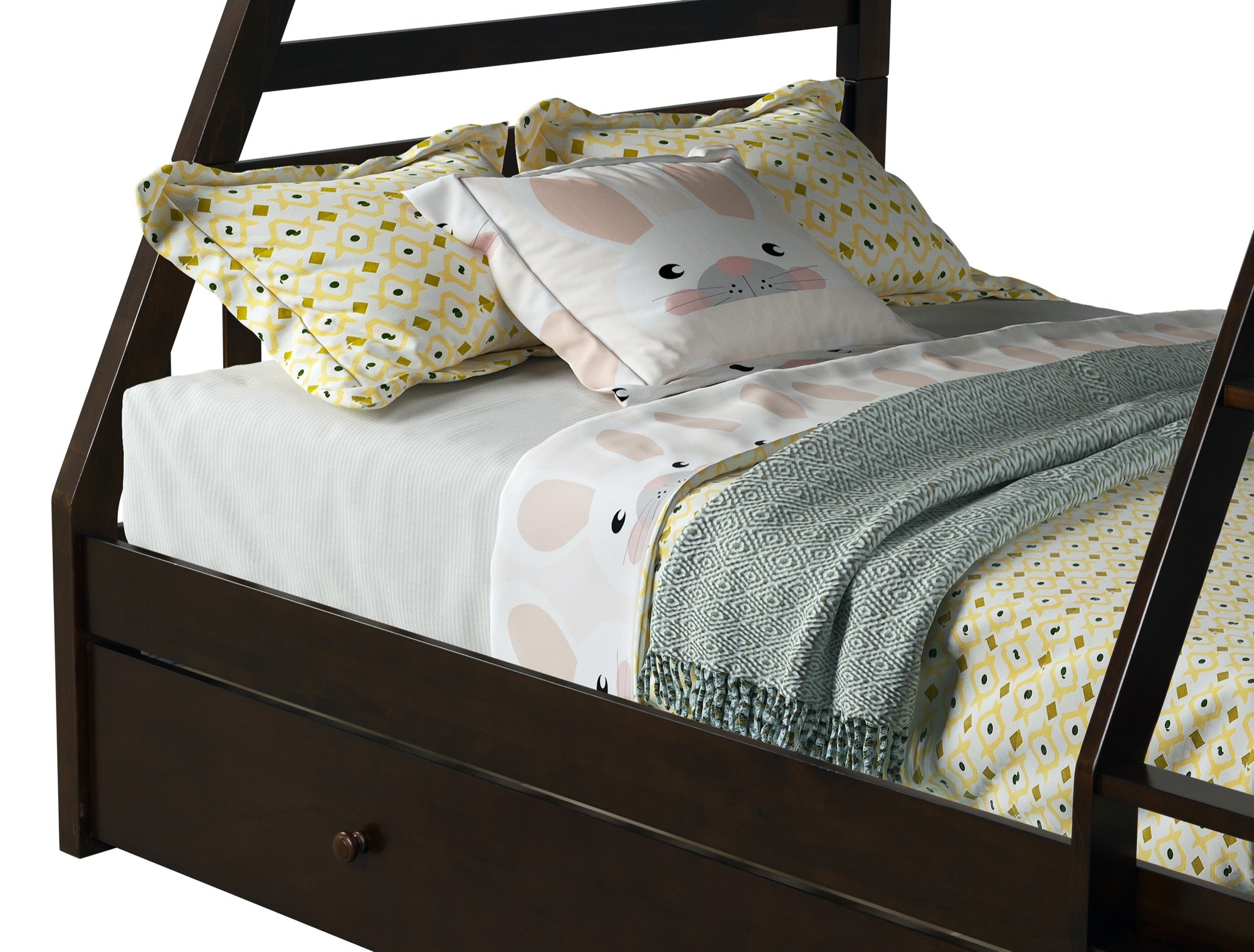 Lisbon Twin over Full Bunk Bed with Mattress Trundle - Adams Furniture