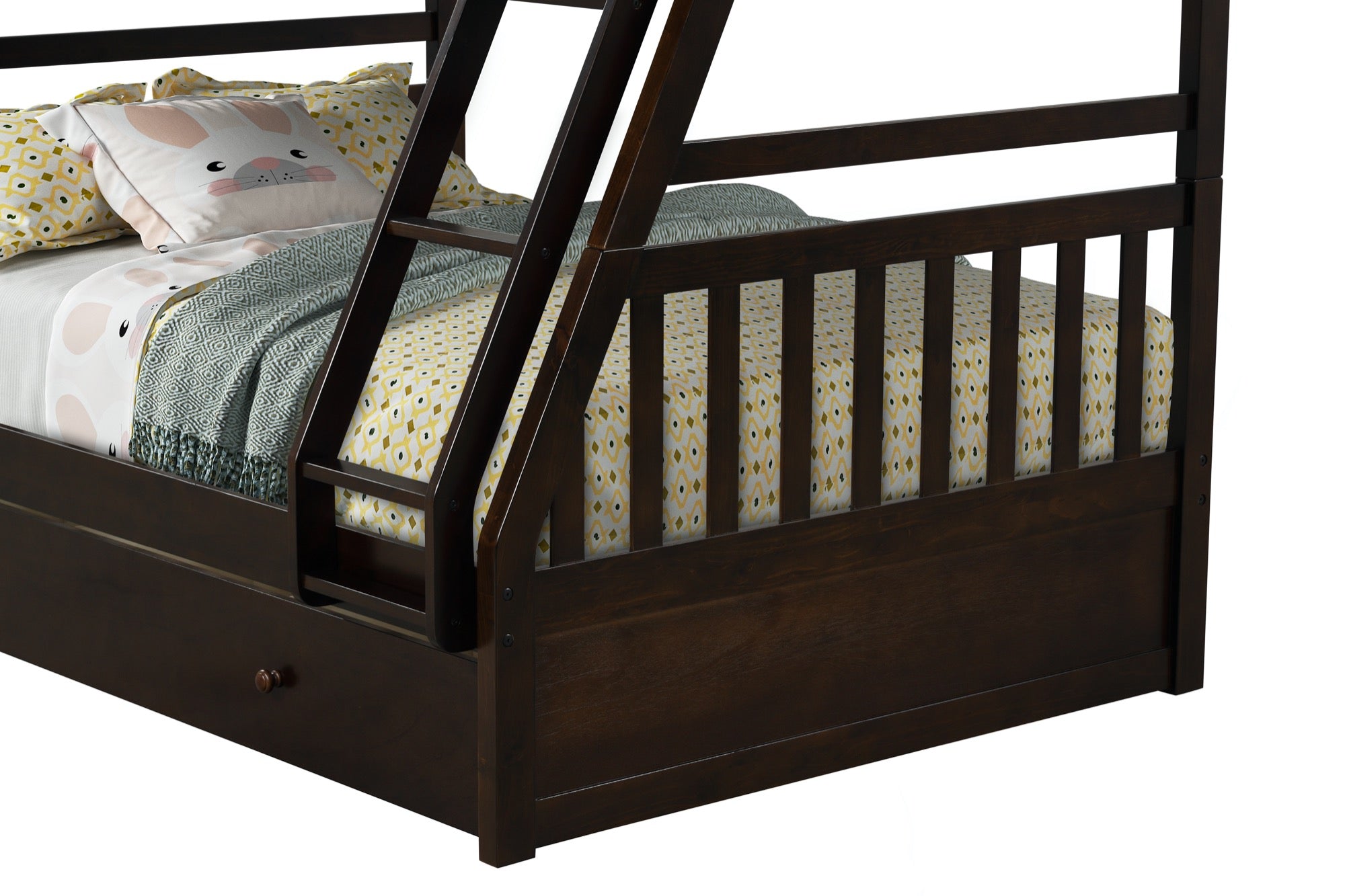 Lisbon Twin over Full Bunk Bed with Mattress Trundle - Adams Furniture