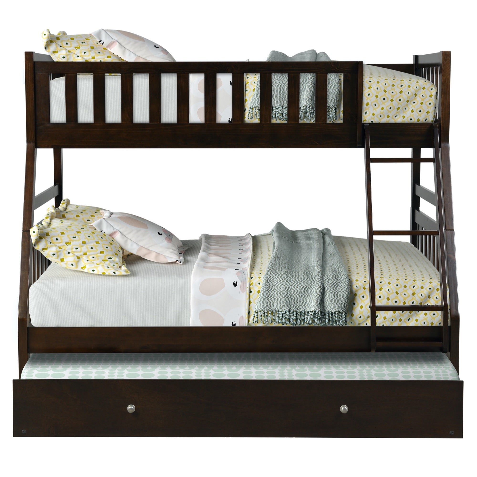 Lisbon Twin over Full Bunk Bed with Mattress Trundle